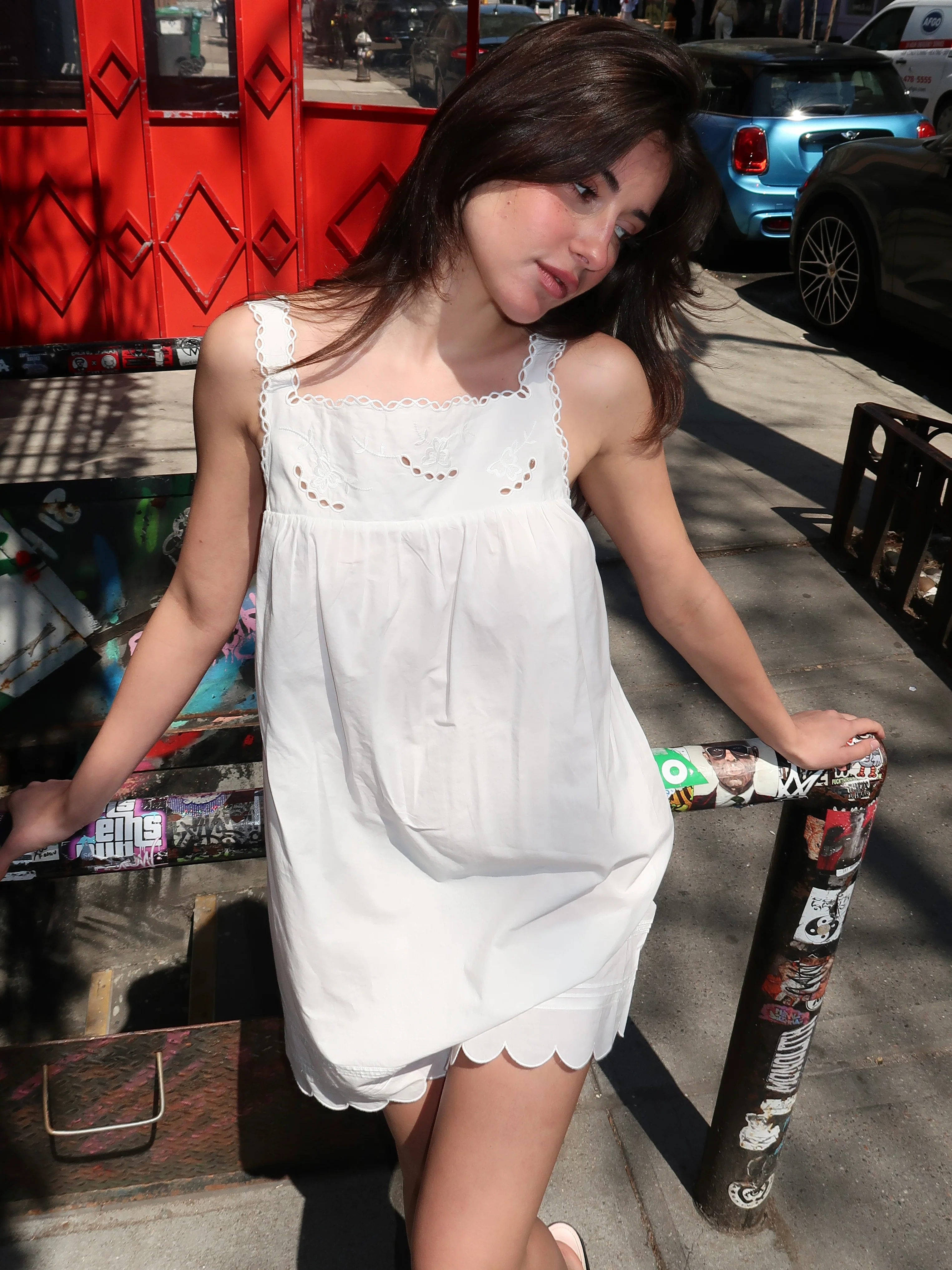 Kirsten Babydoll Dress in White - Image 2