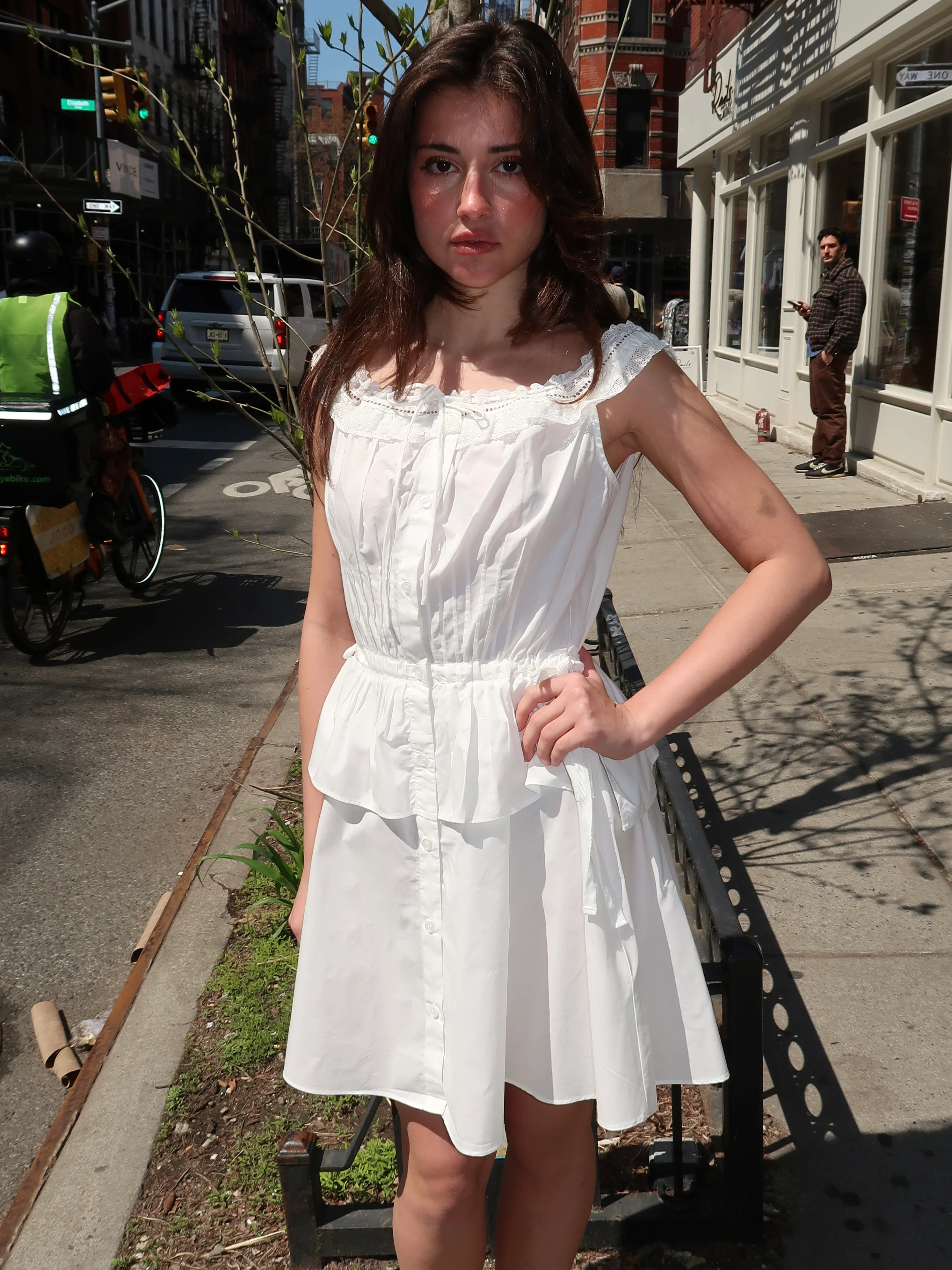Kirsten Corsage Dress in White - Image 4