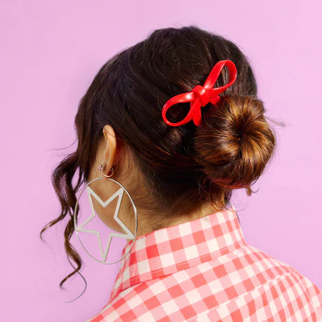 Large Bow Hairpin in Cherry - Image 2