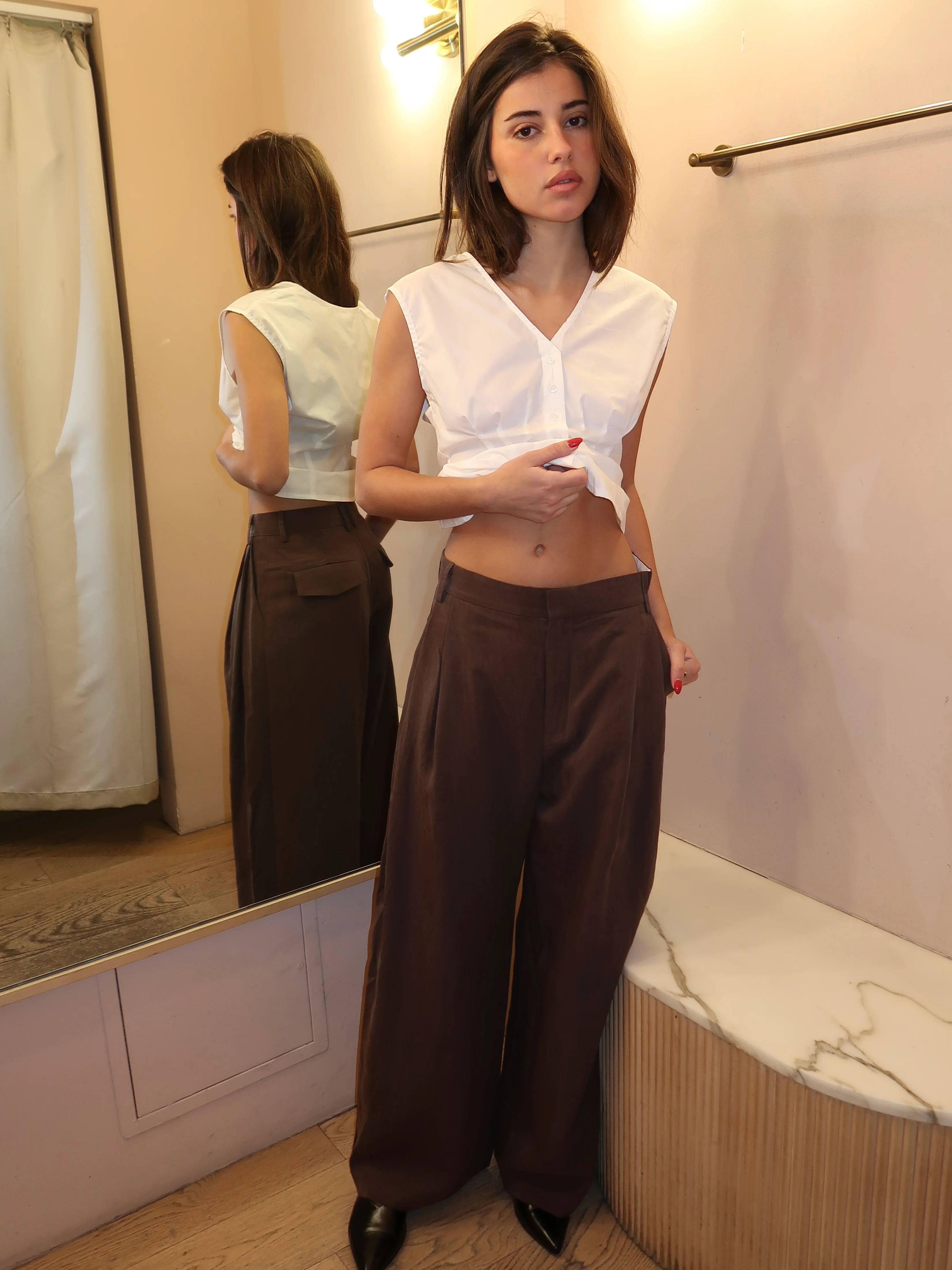 Leena Trousers in Chocolate - Image 4