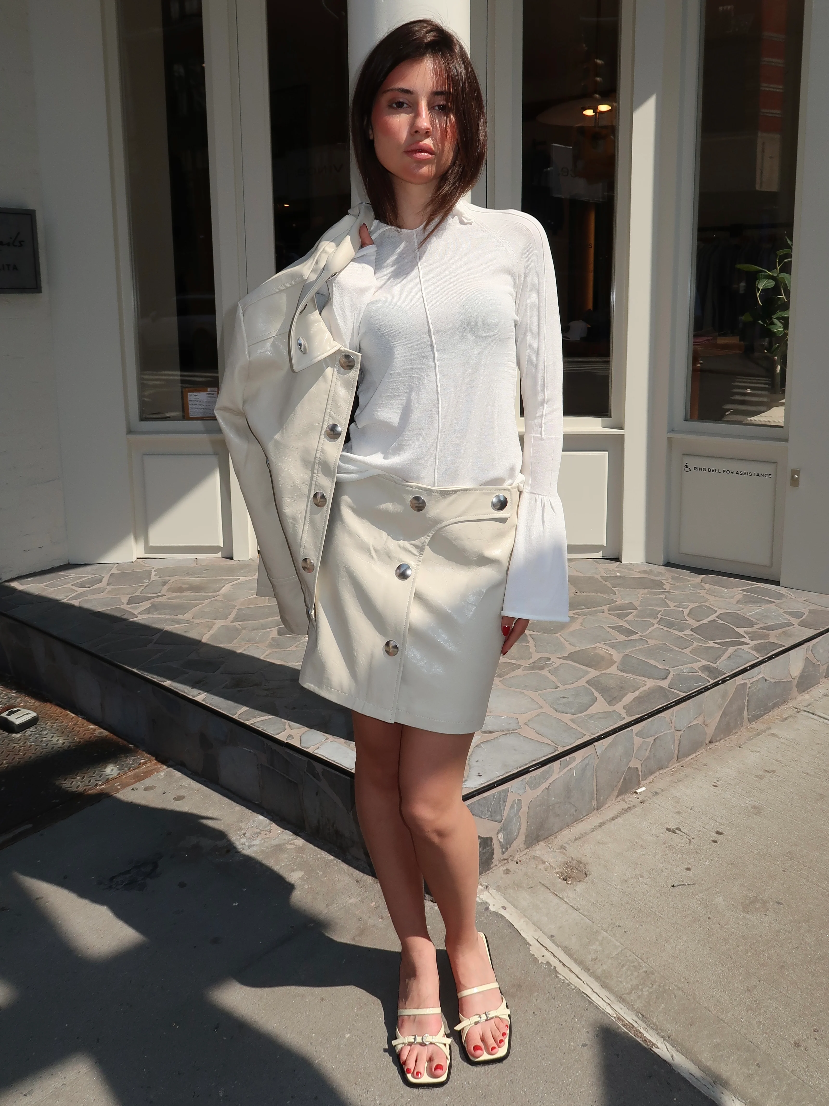 Lena Ecru Short Skirt