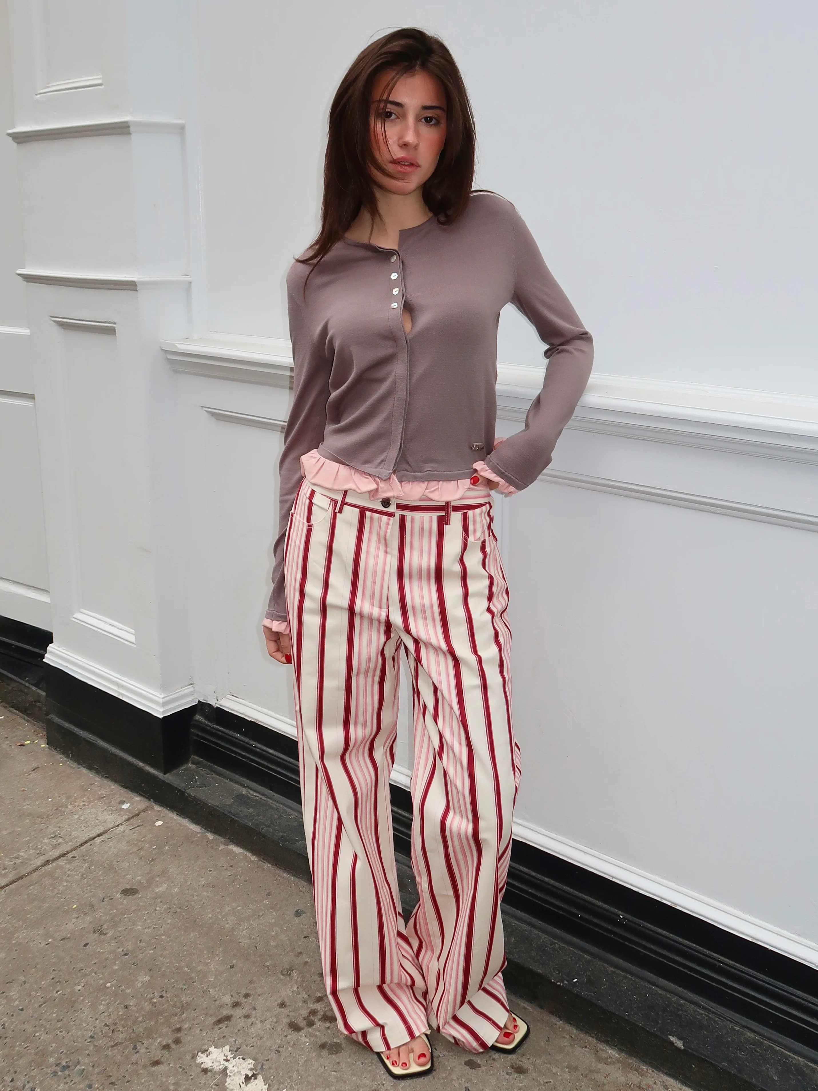 Leroy Pink Striped Twill Pants - Image 2