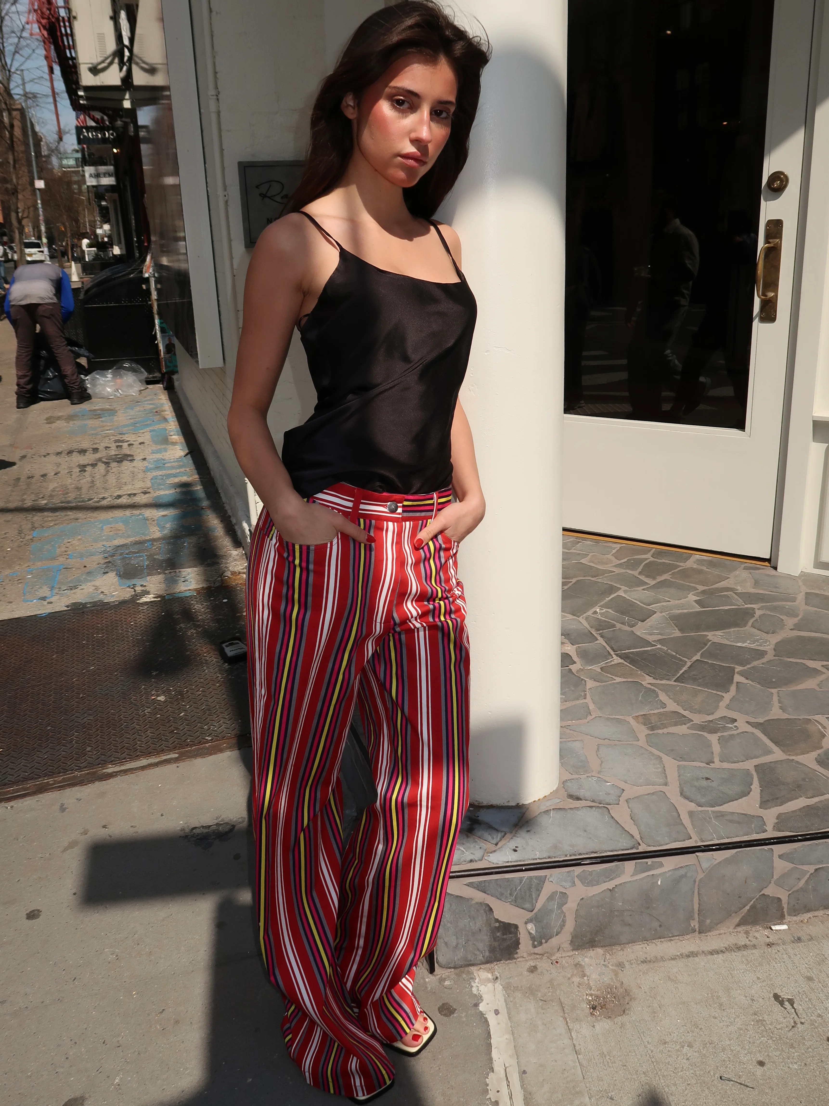 Leroy Red Striped Twill Pants - Image 4