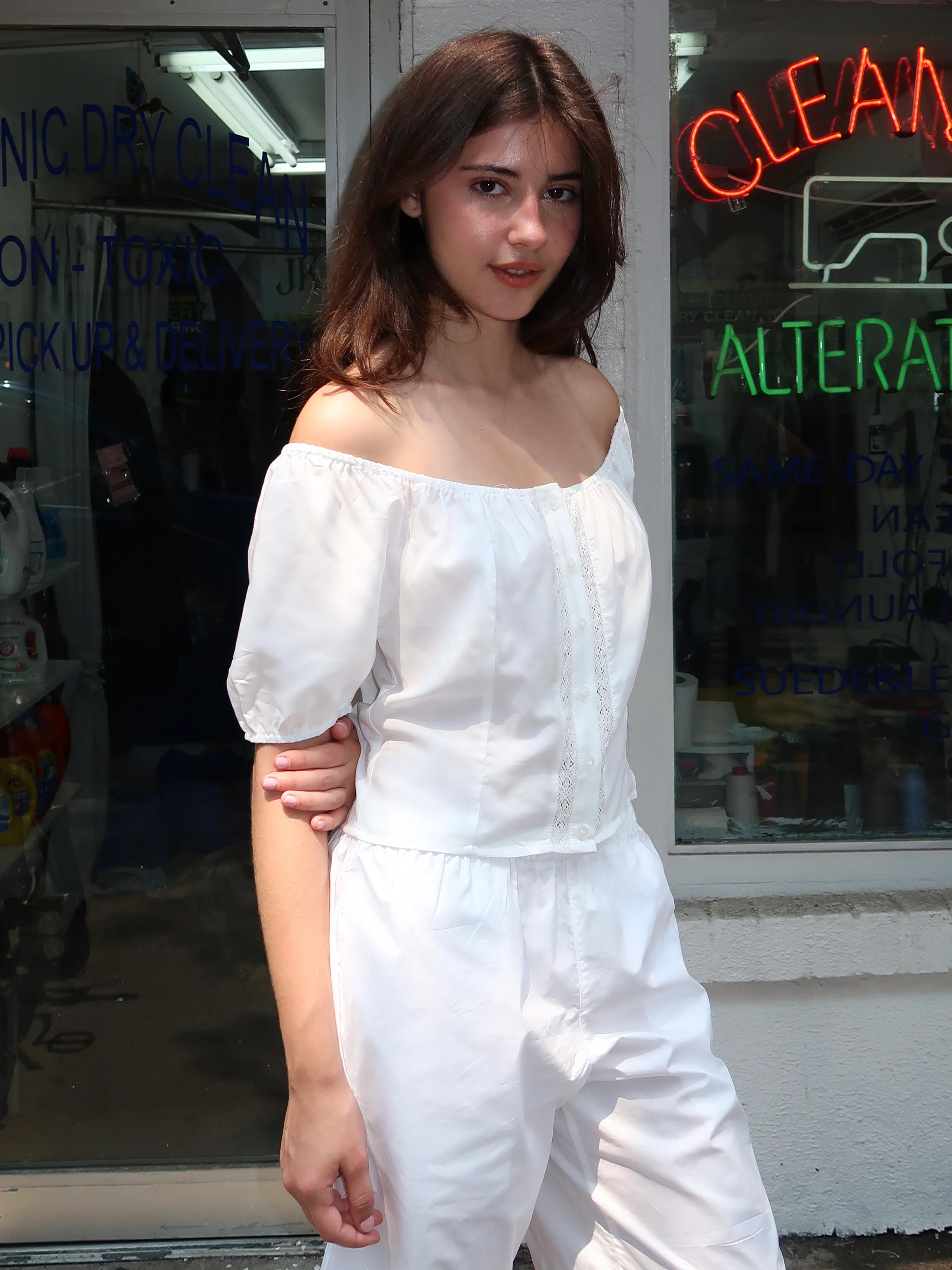 Lilo Button Down Blouse in Milk - Image 2