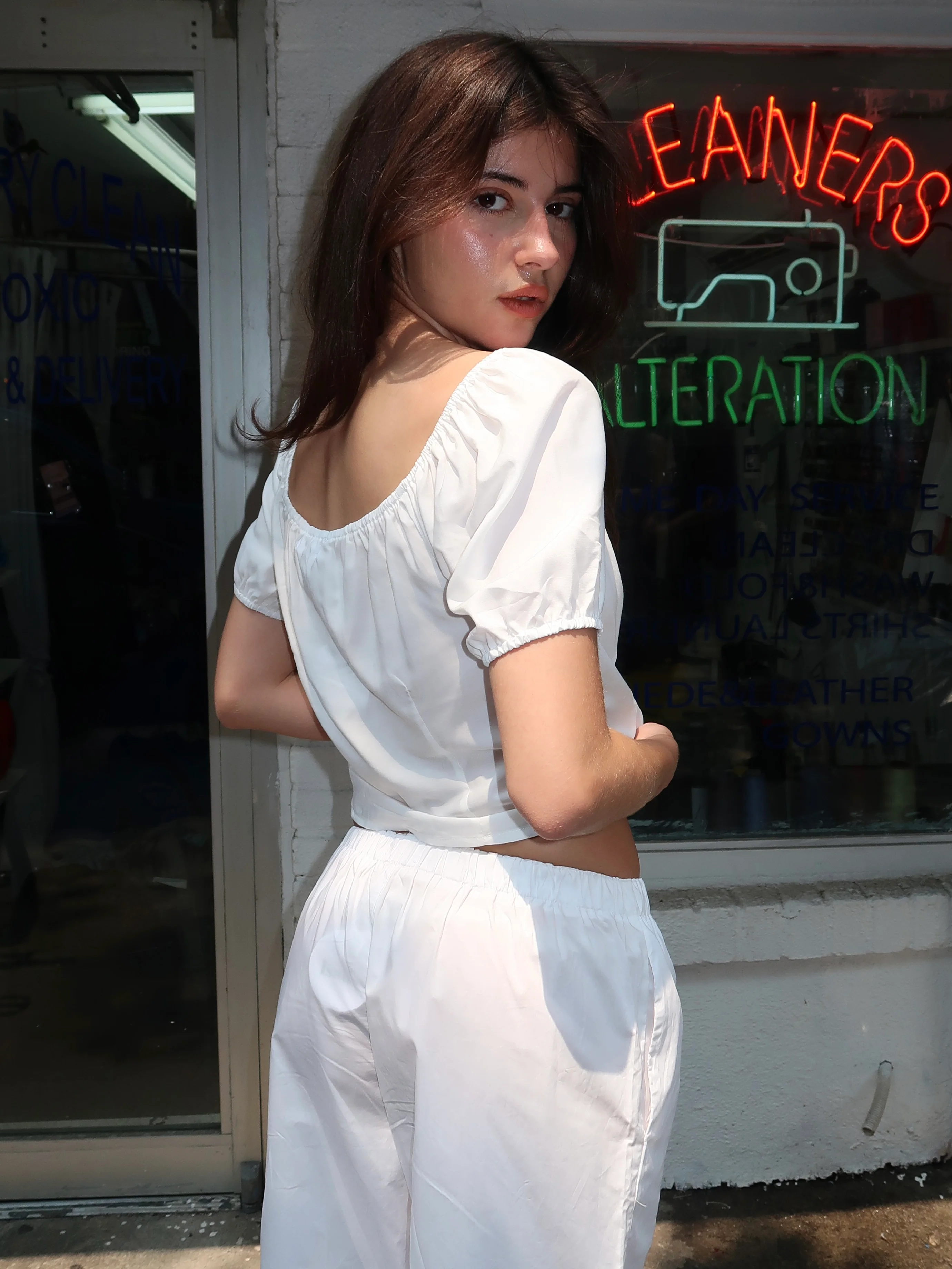 Lilo Button Down Blouse in Milk - Image 3