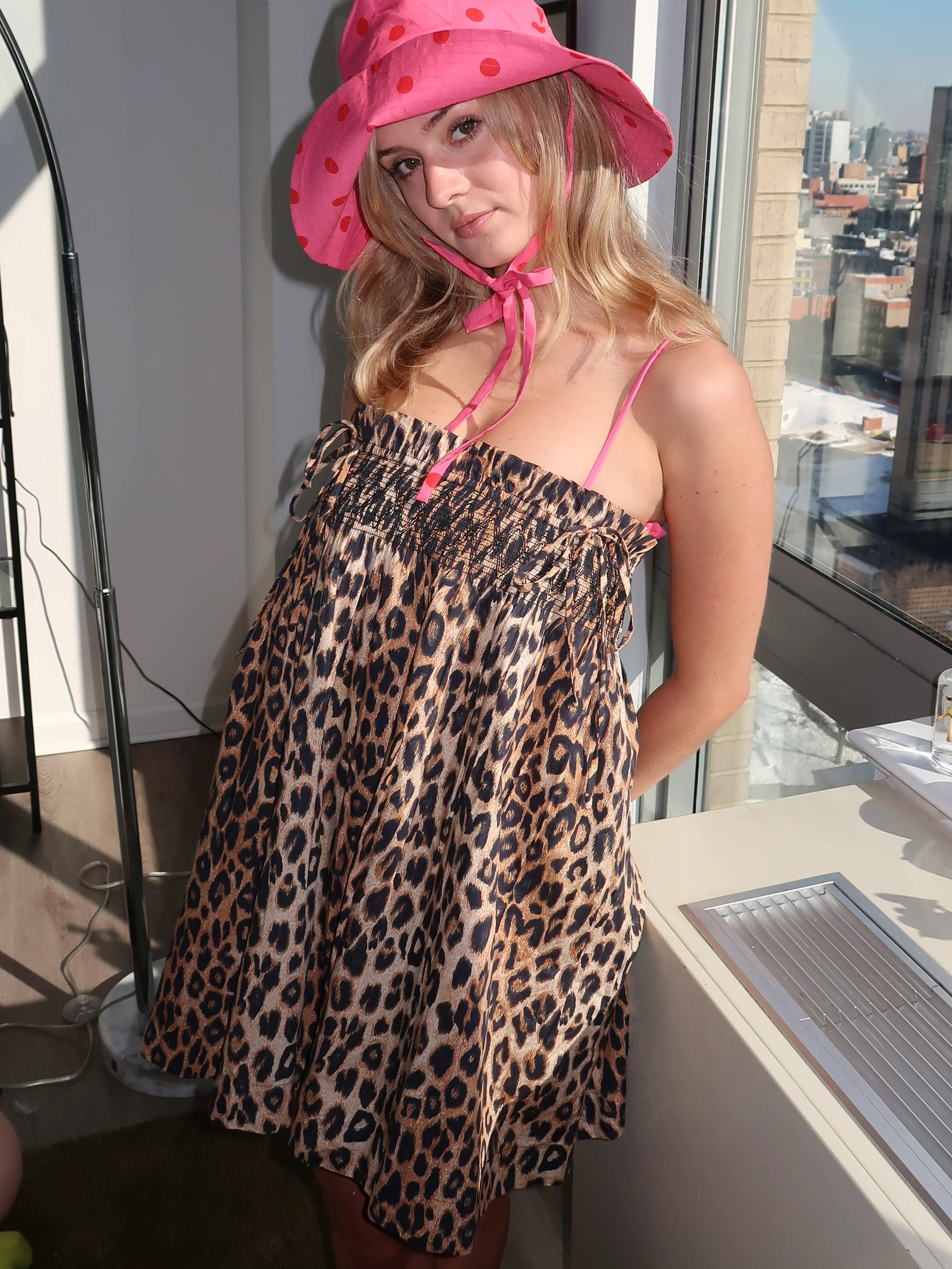 Lilo Mini Dress in Leopard - Image 2
