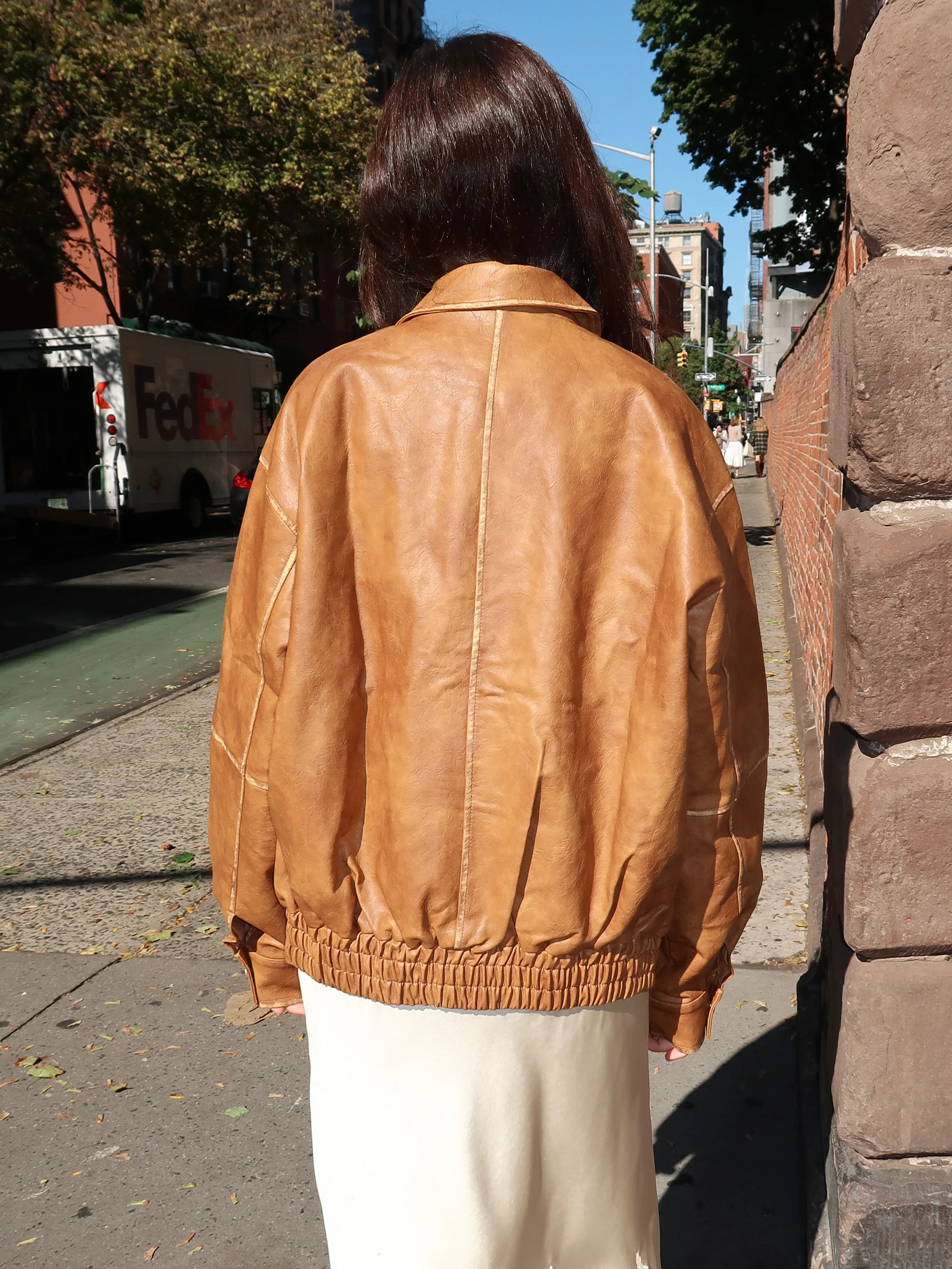 Lincoln Bomber Jacket in Caramel - Image 3