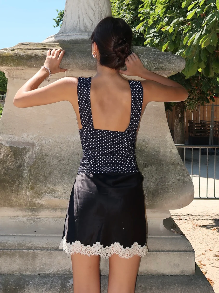 Liza Top in Black Polka Dot - Image 3