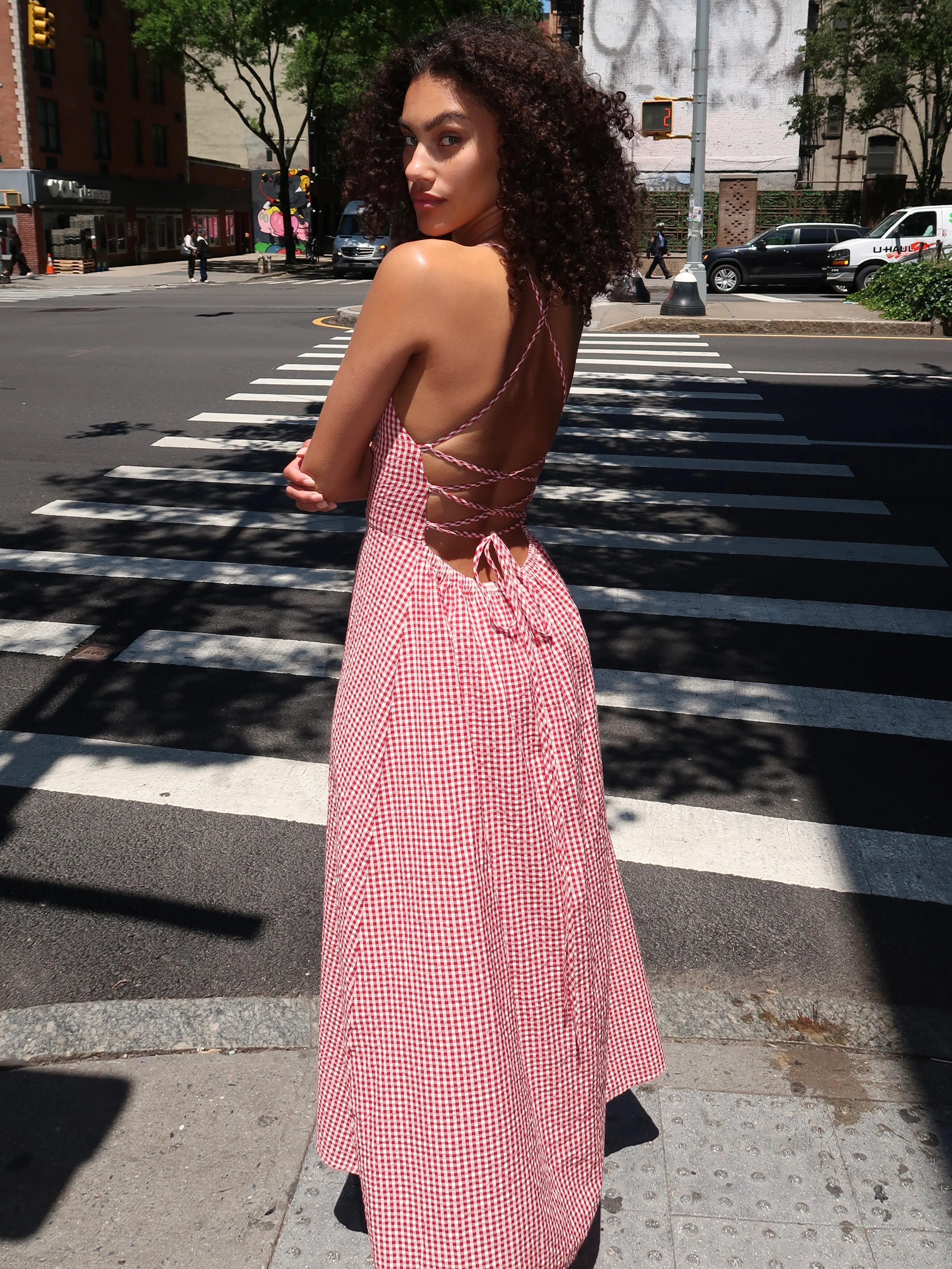 Lori Dress in Red Gingham - Image 3