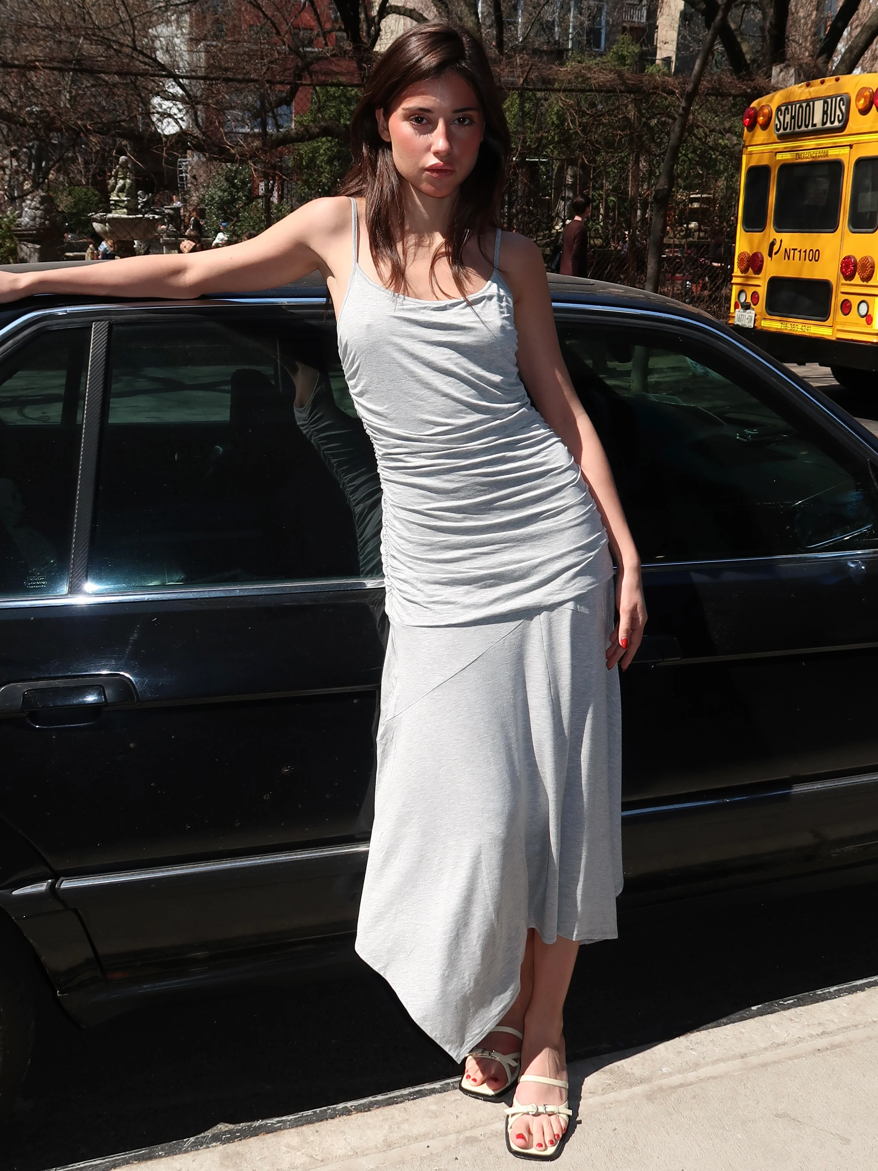 Luma Grey Midi Dress