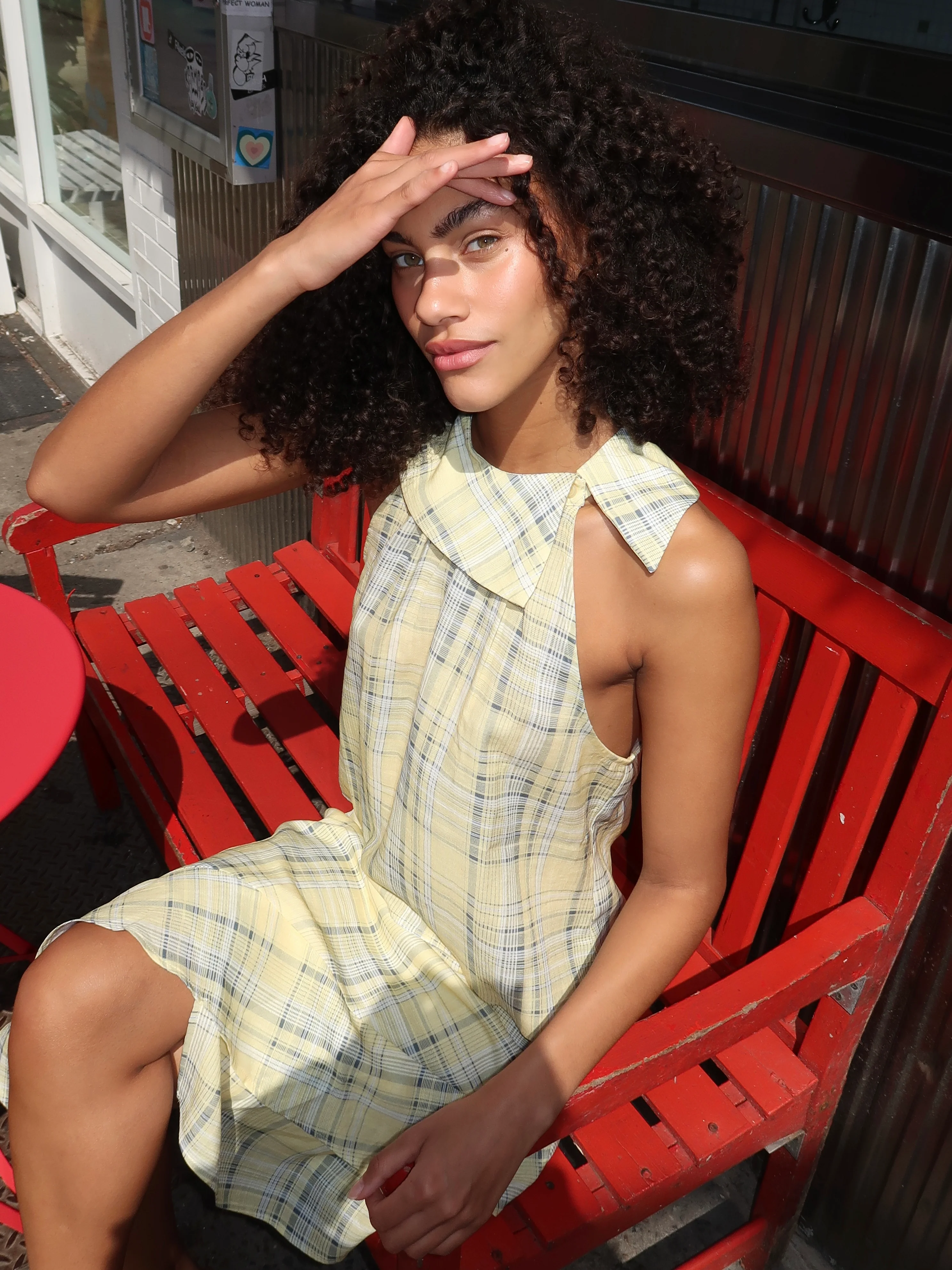 Lylah Top in Yellow Plaid - Image 4