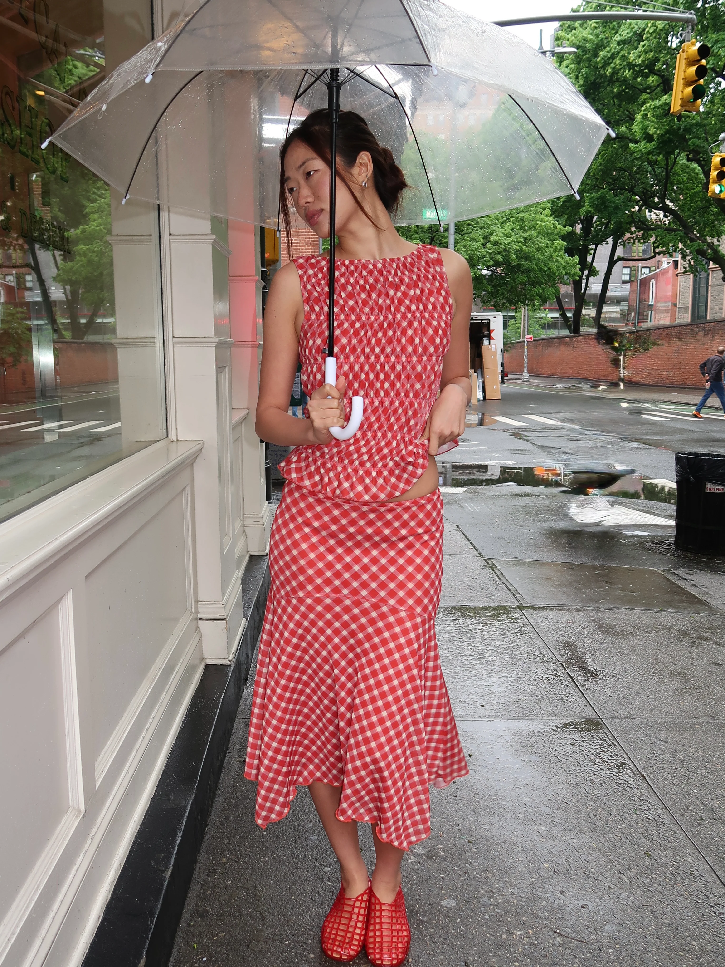 Lynne Midi Skirt in Tomato - Image 3