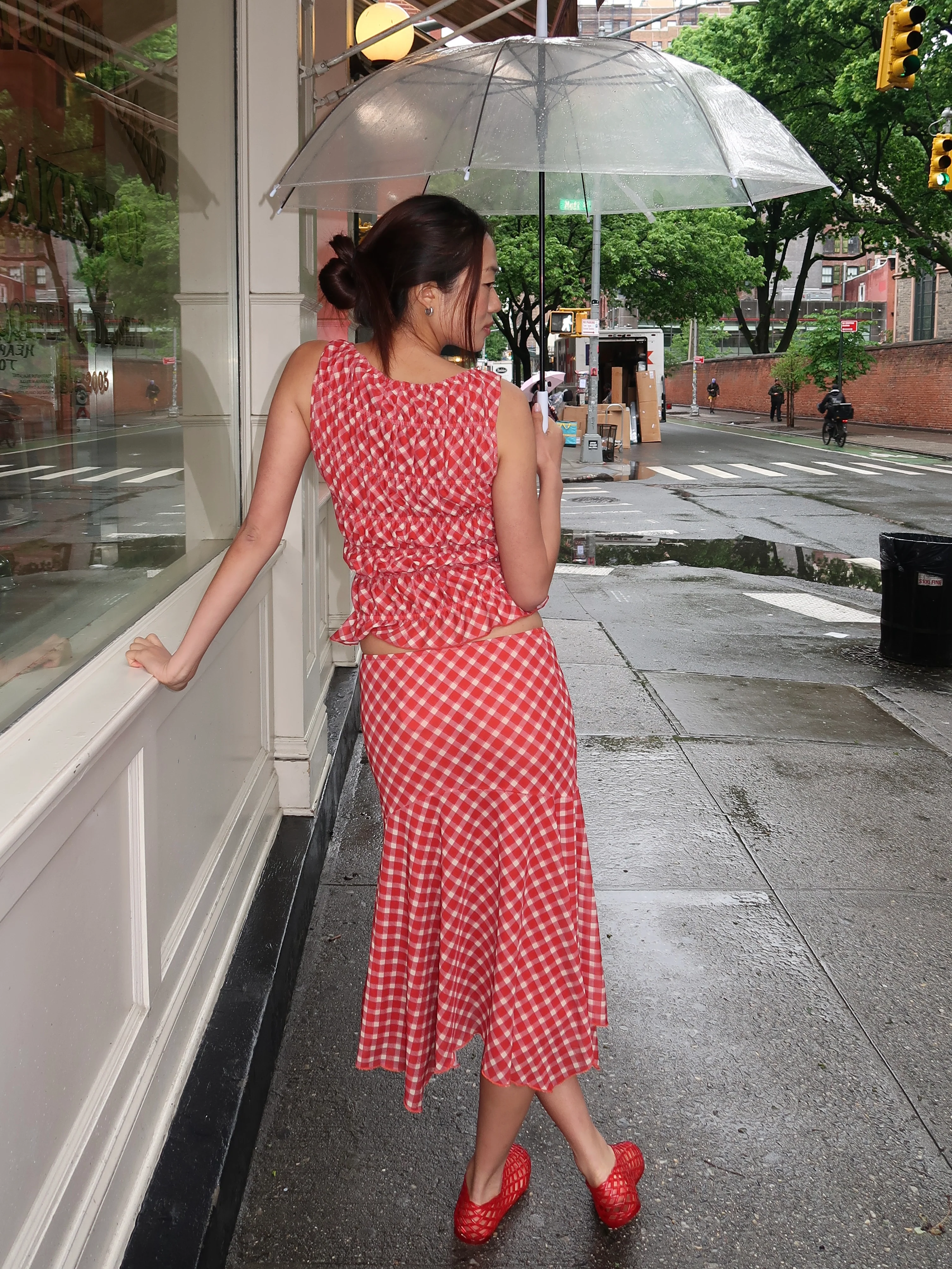 Lynne Midi Skirt in Tomato - Image 4