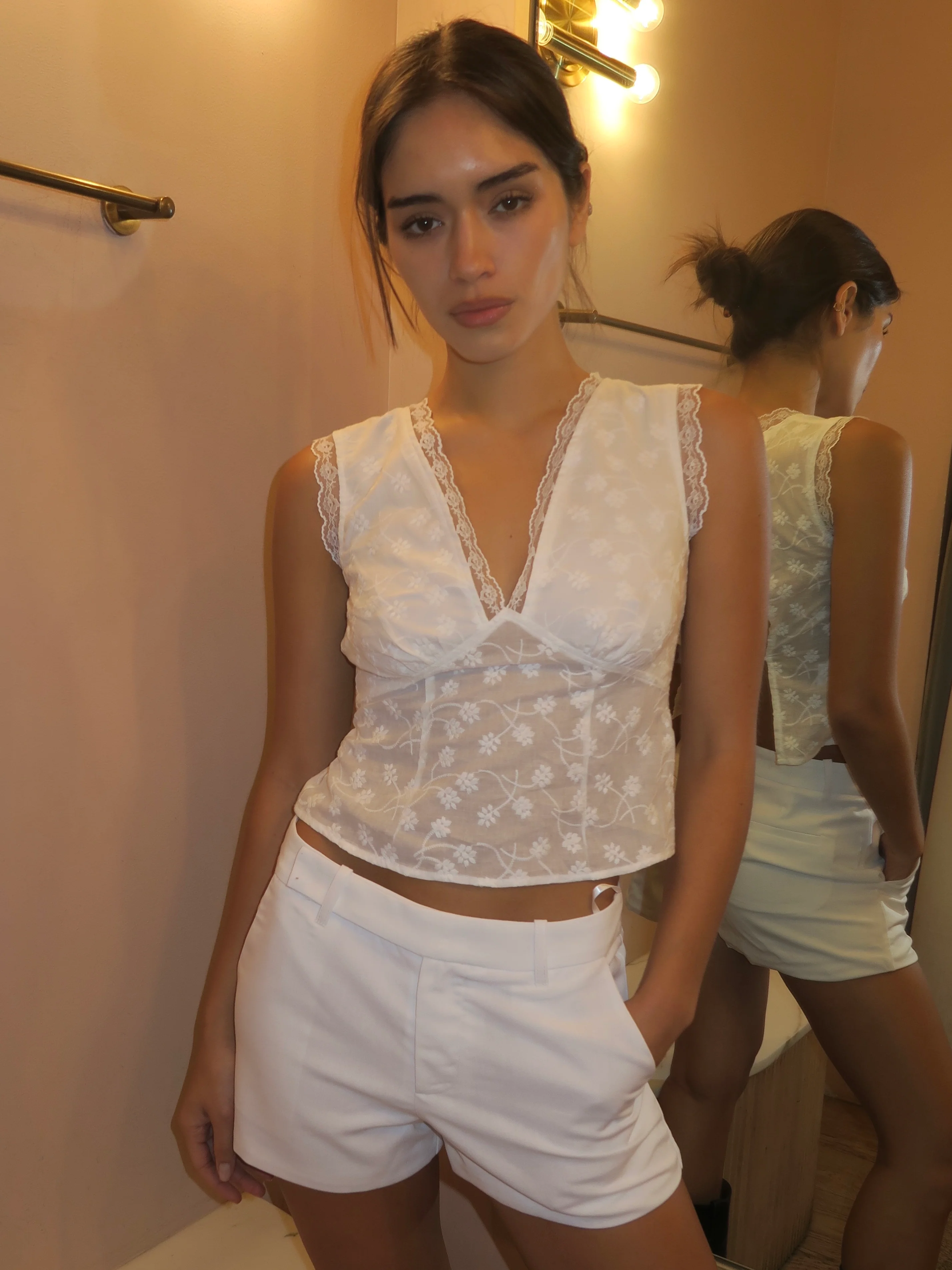 Madalyn Eyelet Top in White