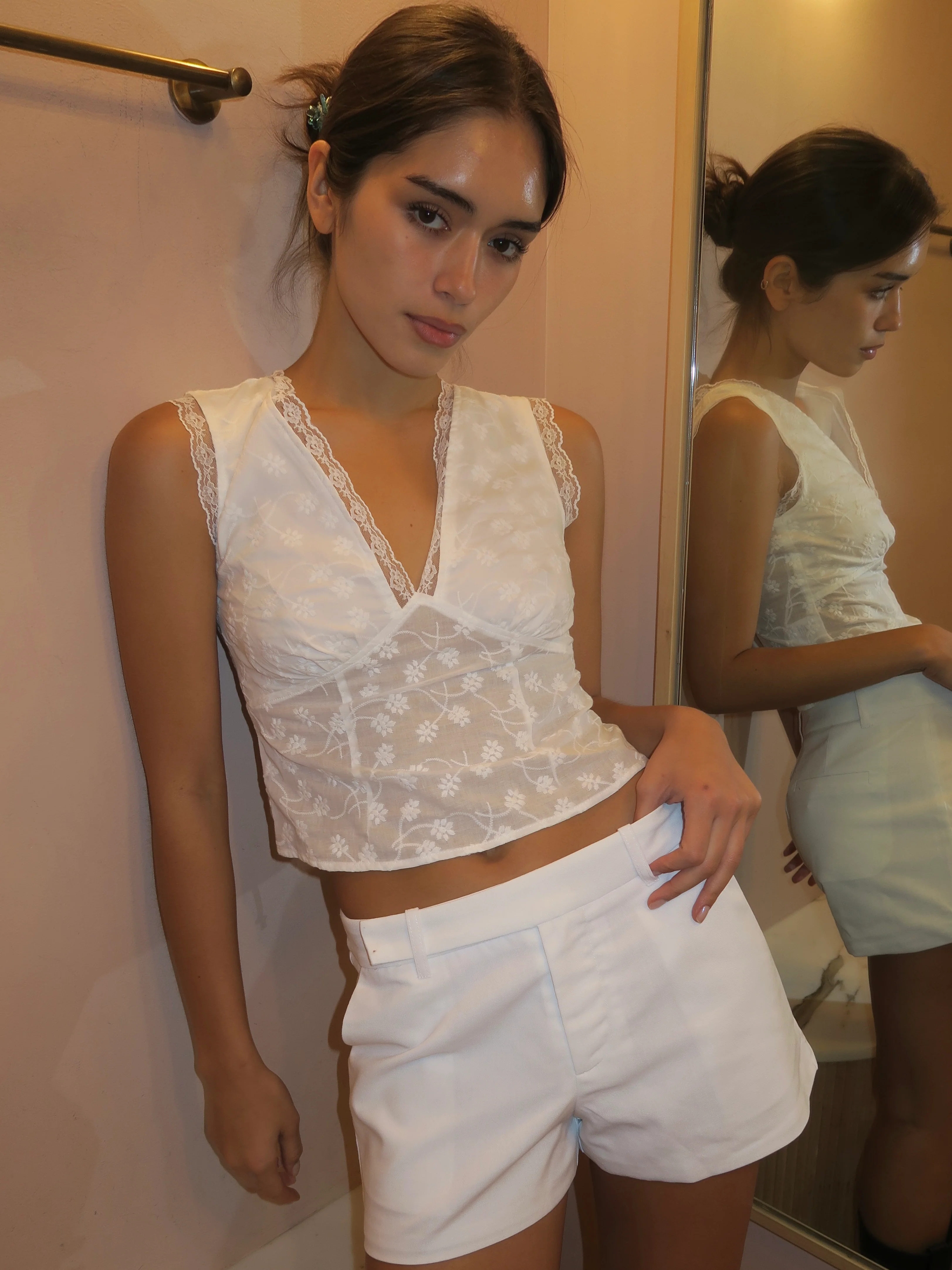 Madalyn Eyelet Top in White - Image 2