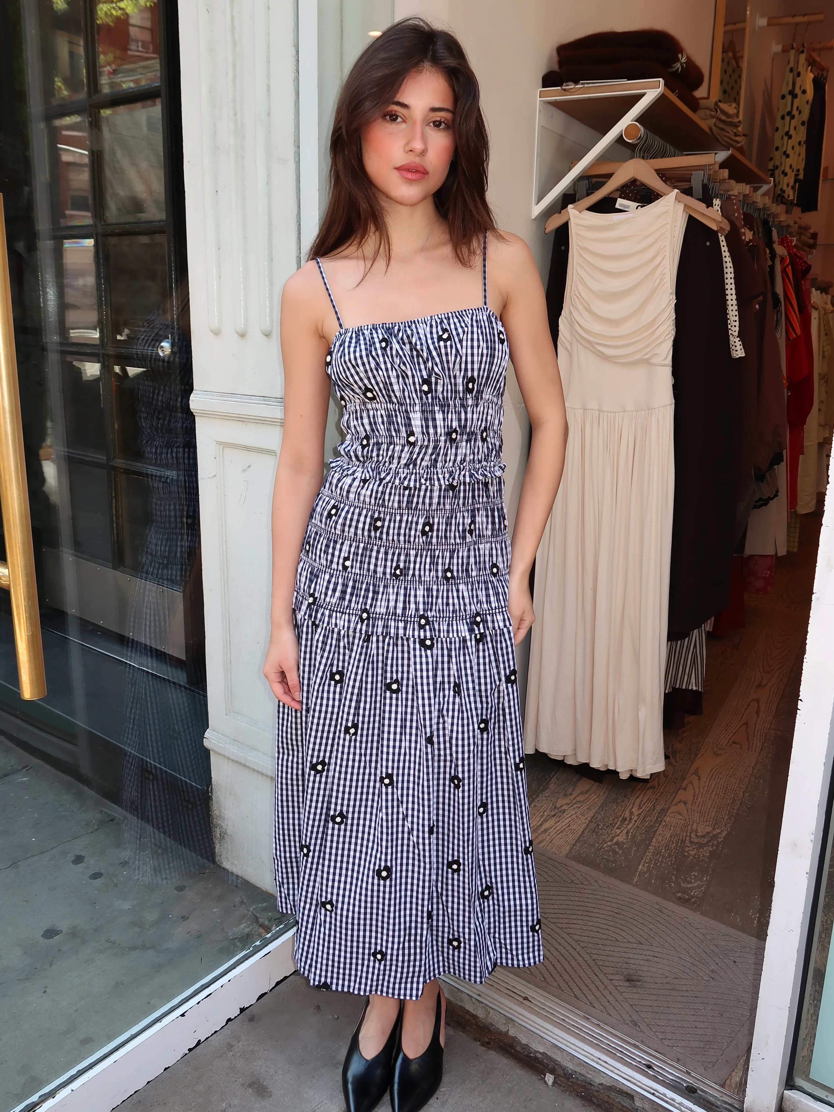 Madison Dress in Navy Gingham - Image 2