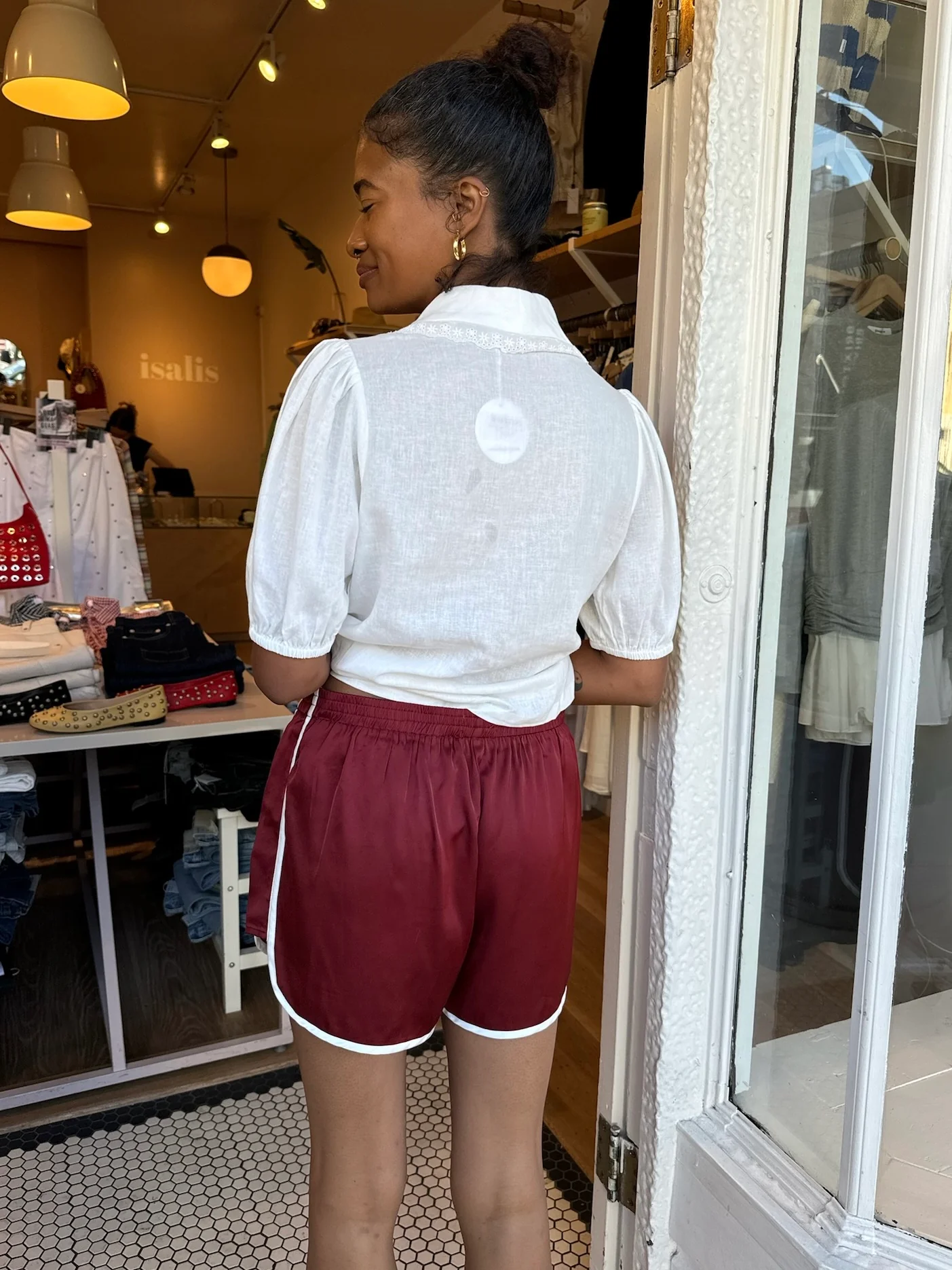 Maple Runner Shorts in Dark Red - Image 3