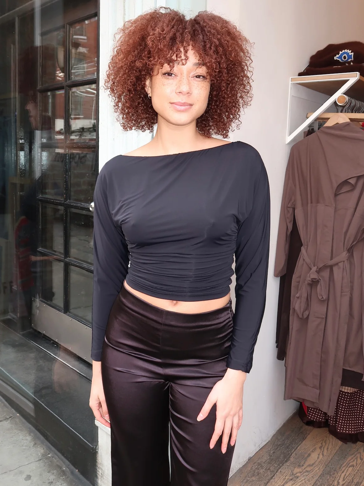 Marcella Asym Long Sleeve in Black - Image 4
