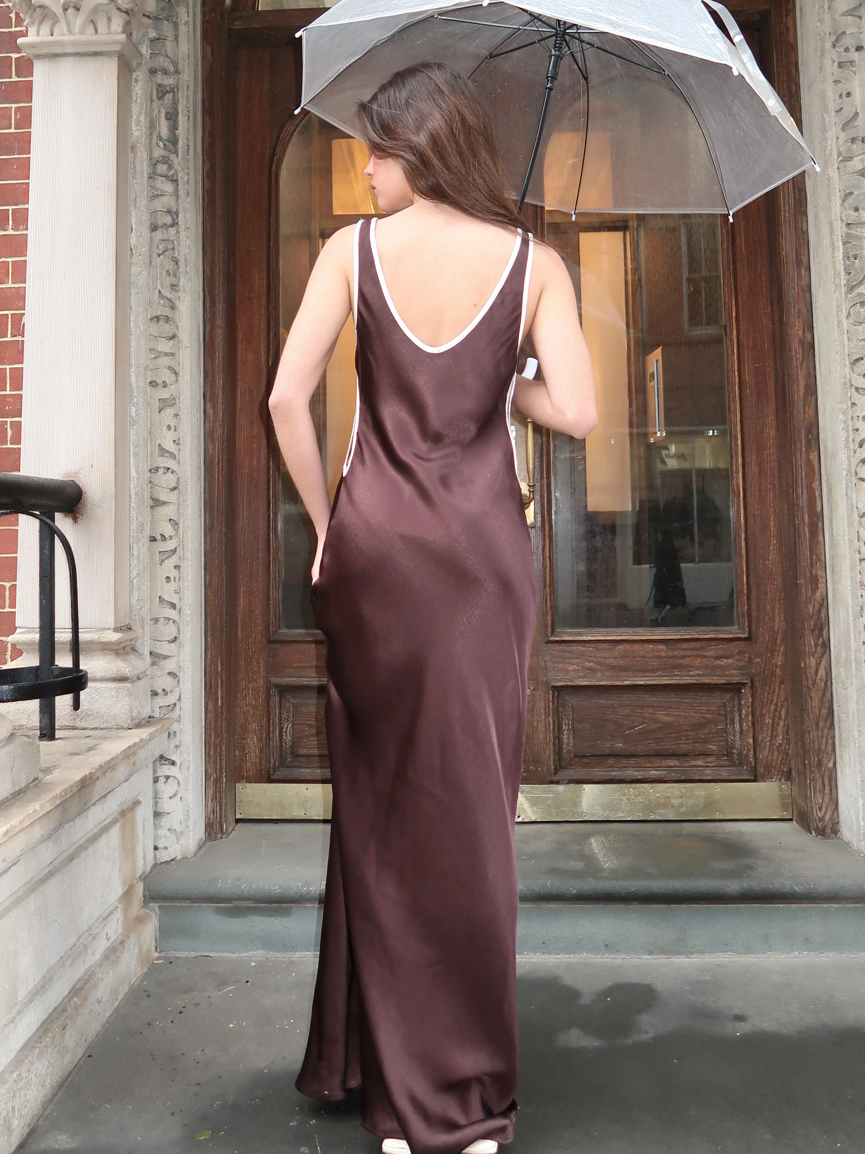 Marcy Cutout Maxi Dress in Dark Chocolate - Image 3