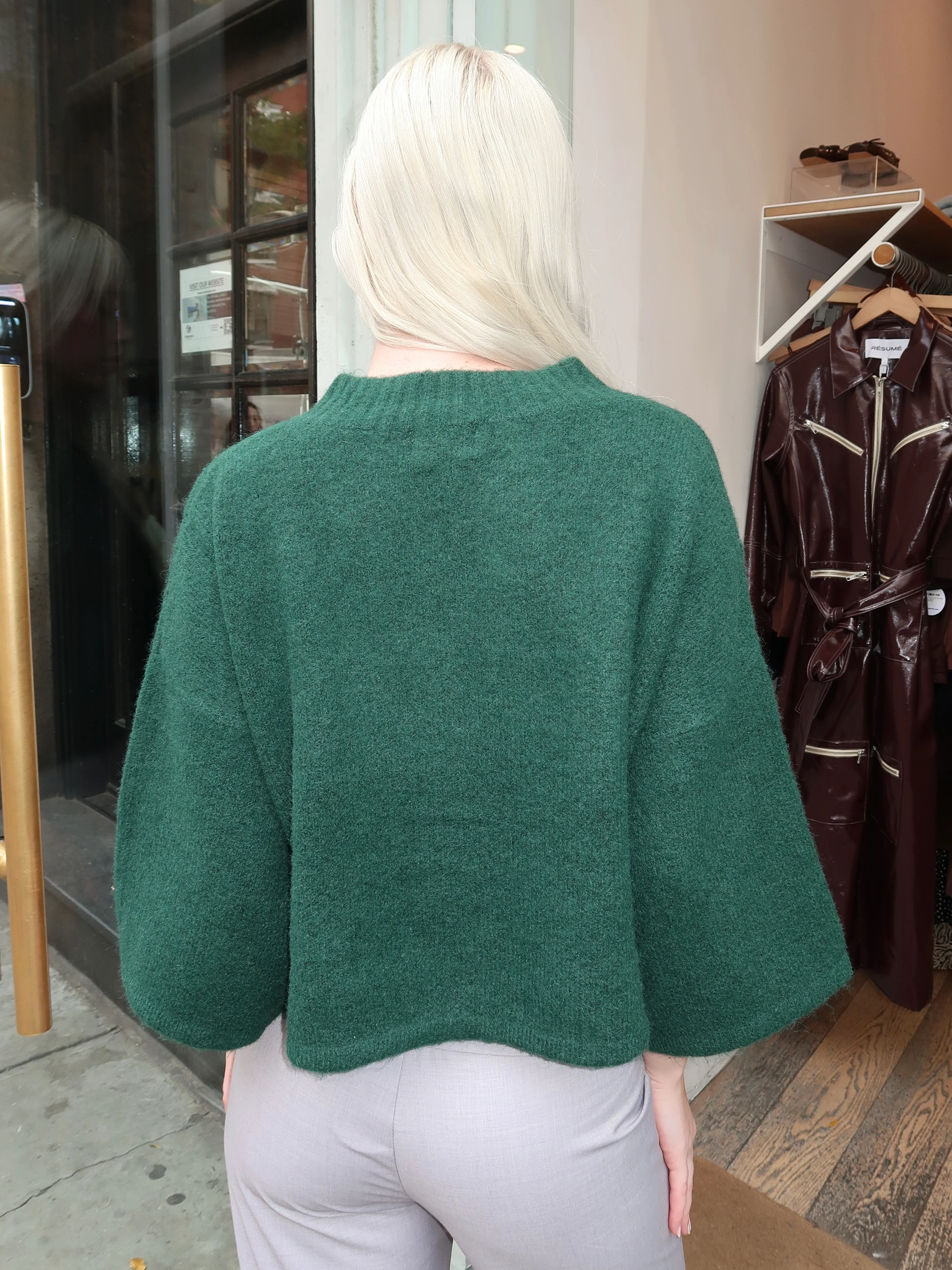 Martha Sweater Cardi in Dark Green - Image 3