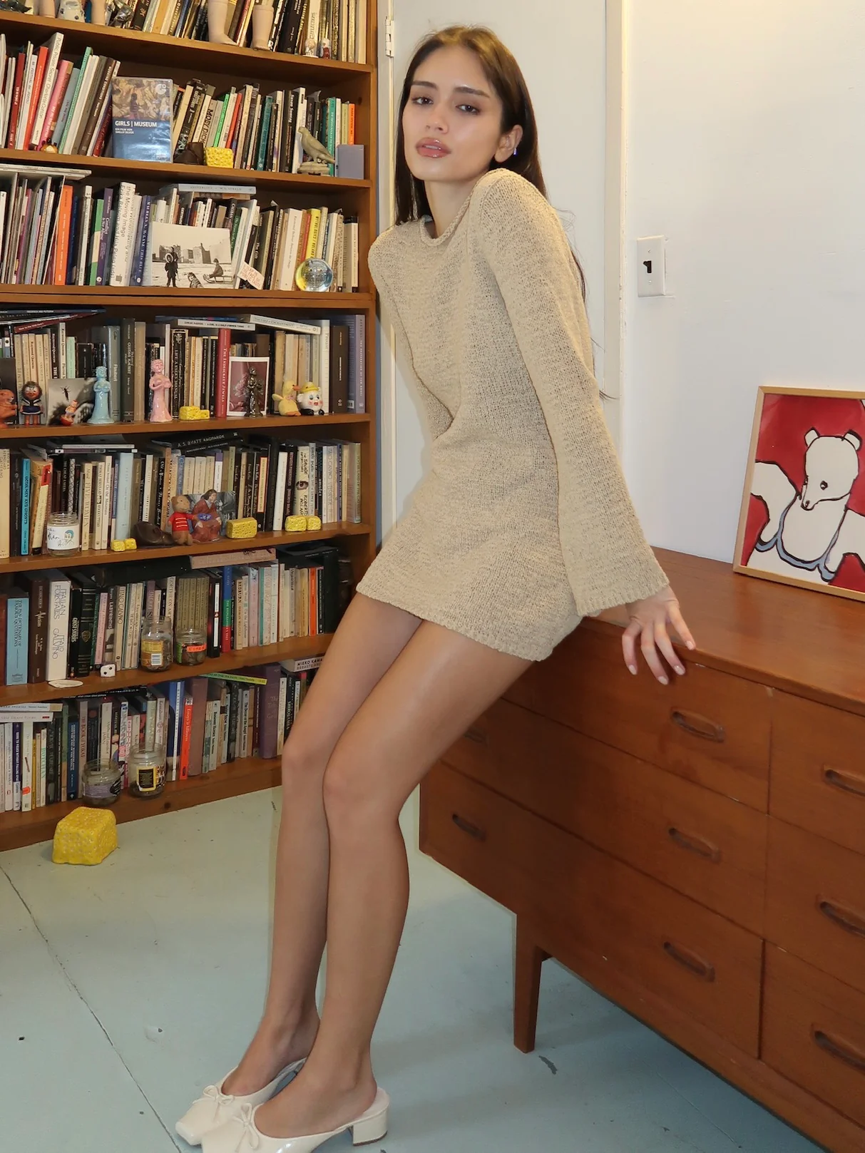 Micah Mini Dress in Wheat