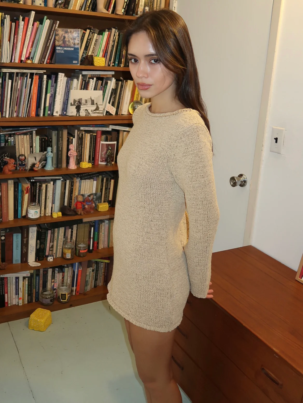 Micah Mini Dress in Wheat - Image 3