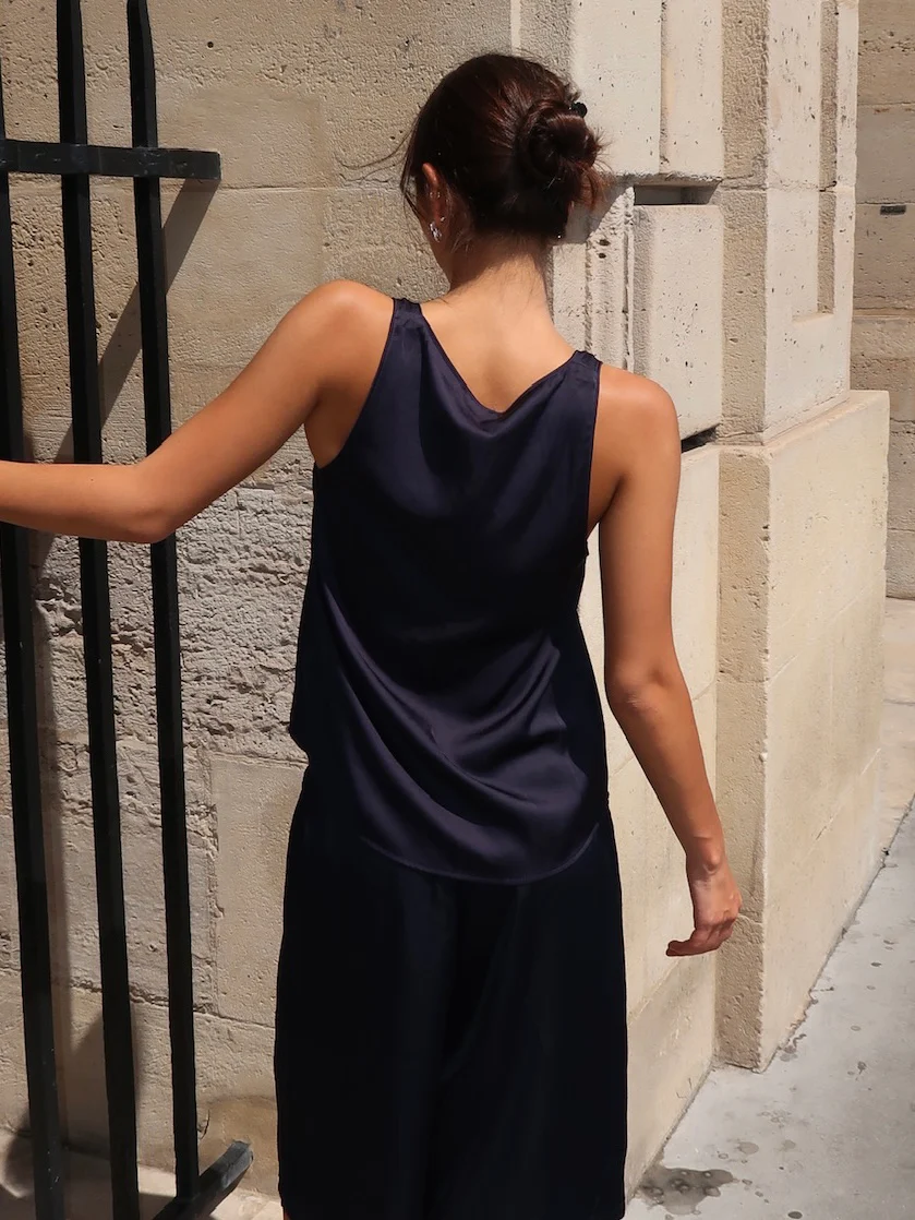 Mikayla Tank Top in Navy - Image 3