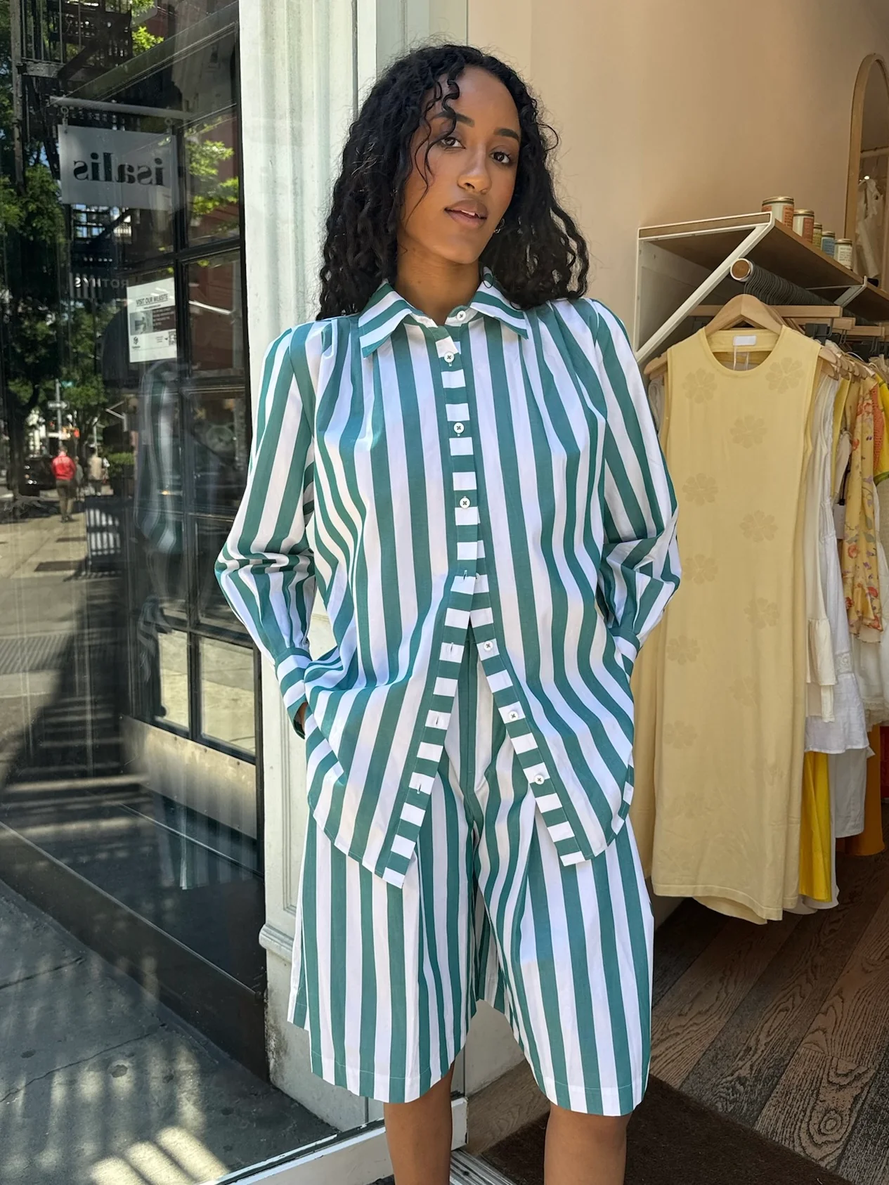 Miles Shirt in Emerald Stripe - Image 4