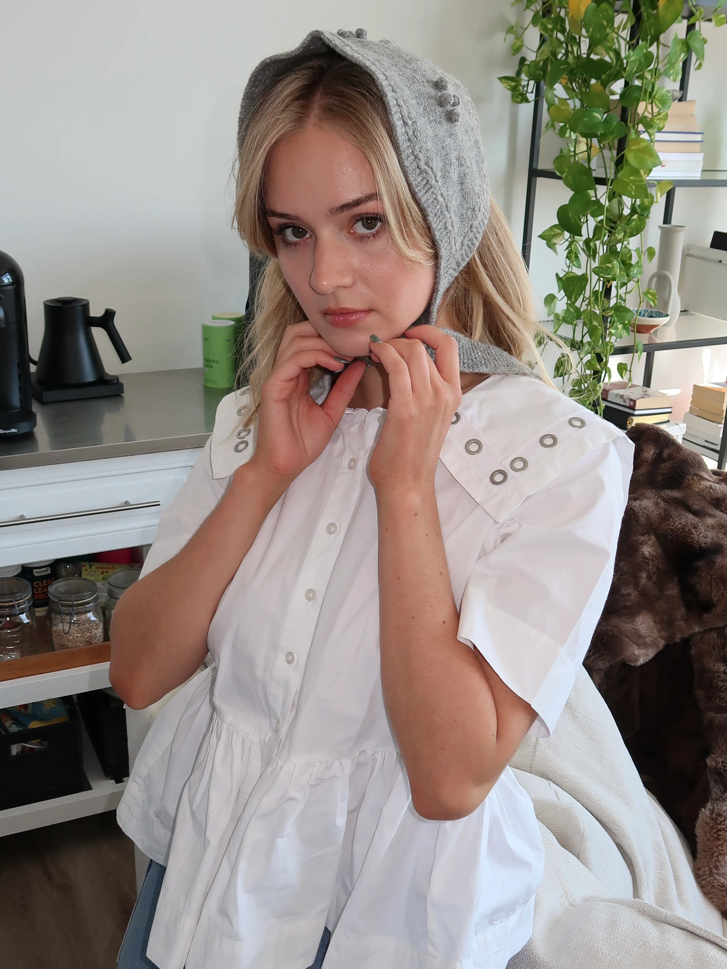 Mini Bonnet in Grey Marl - Image 4