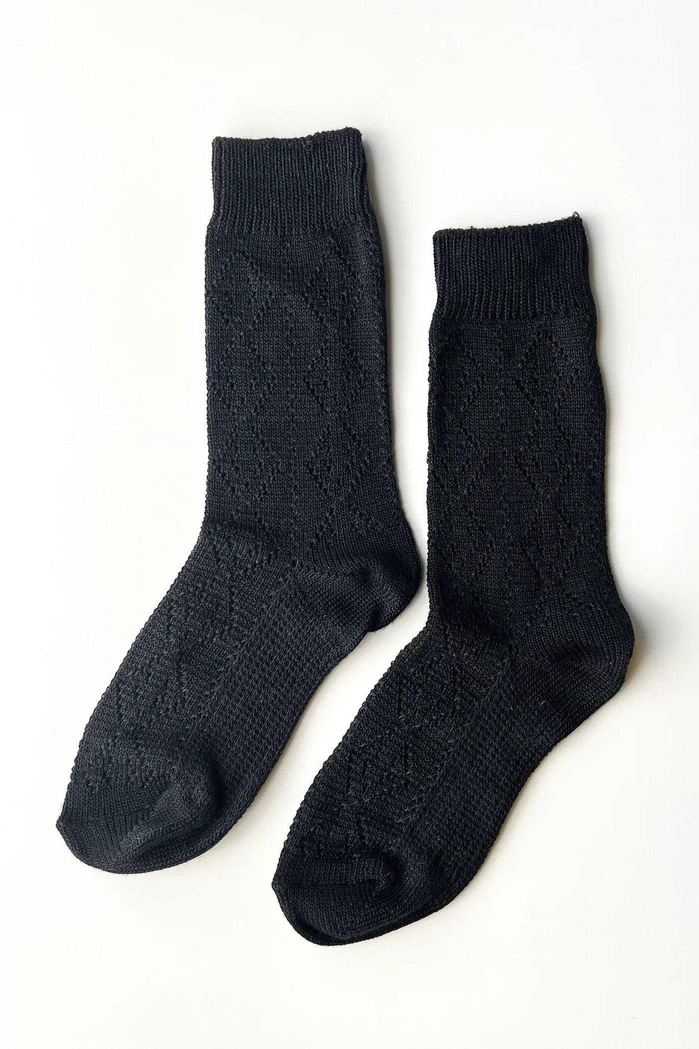 Modal Eyelet Socks in Jet Black