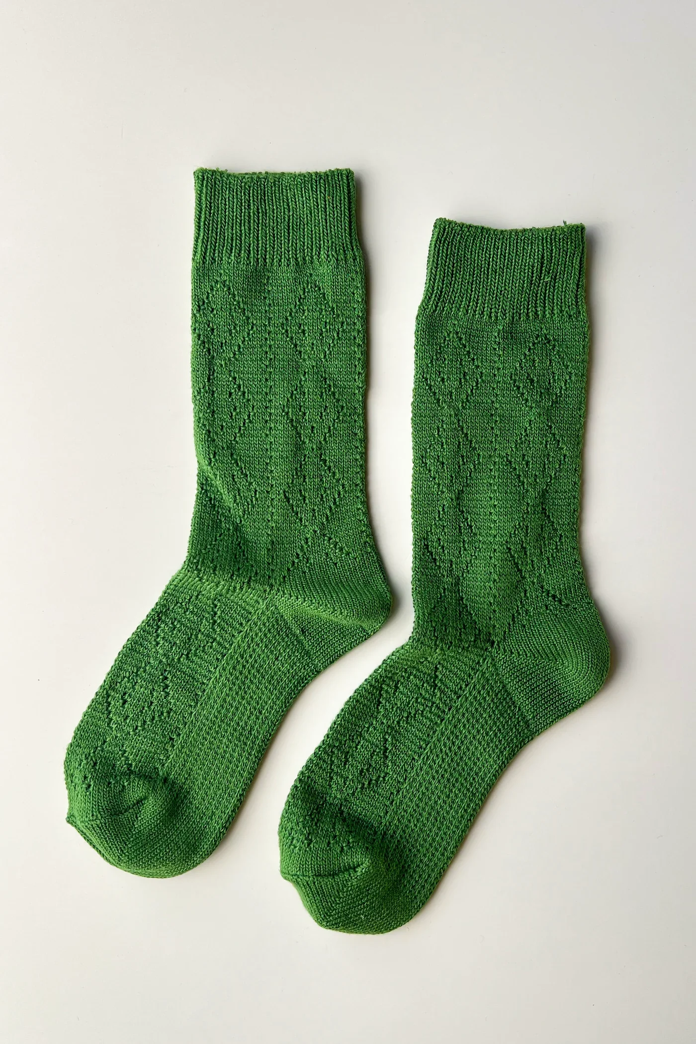 Modal Eyelet Socks in Palm Green