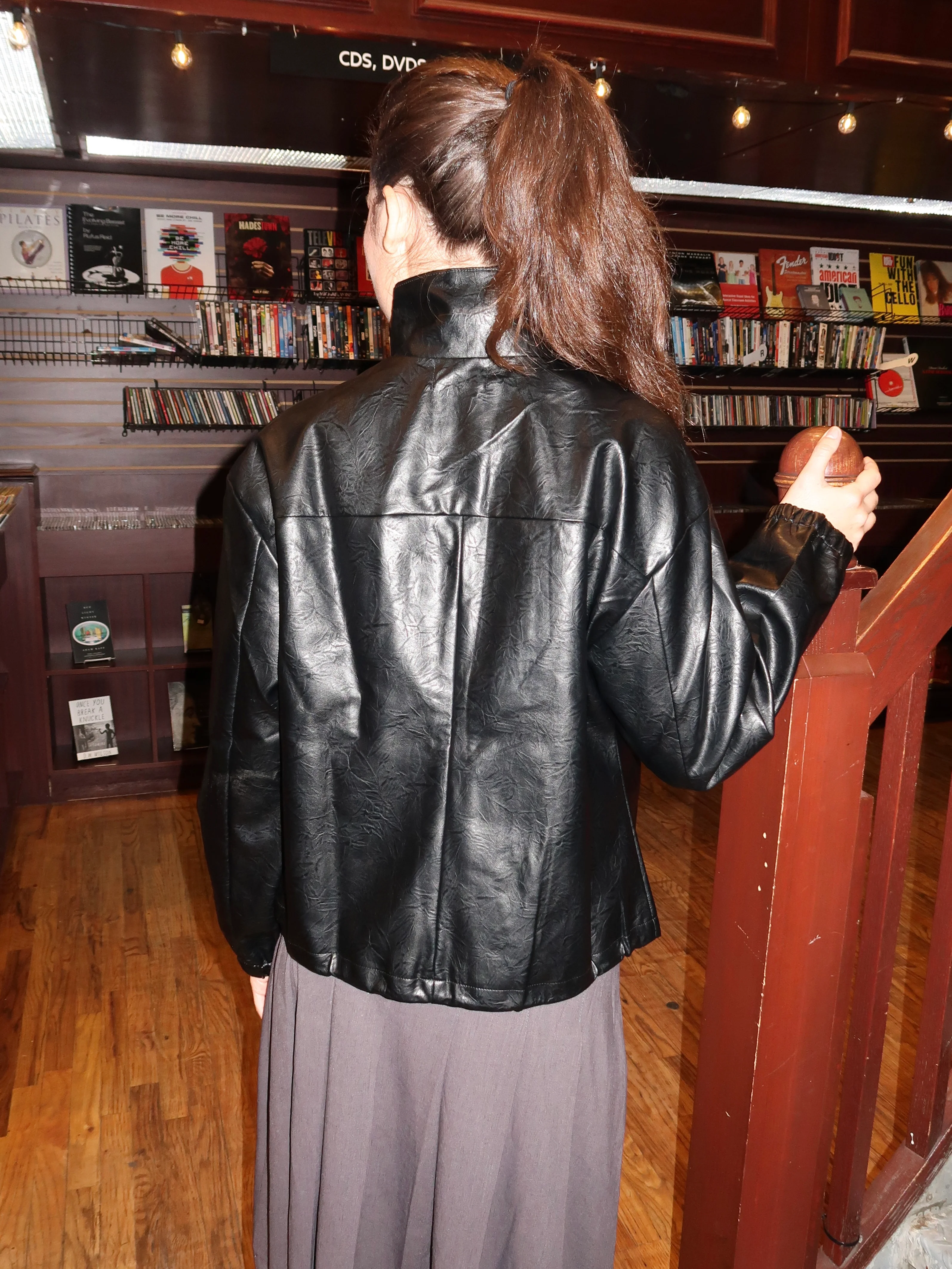 Nattie Bomber Jacket in Black - Image 3