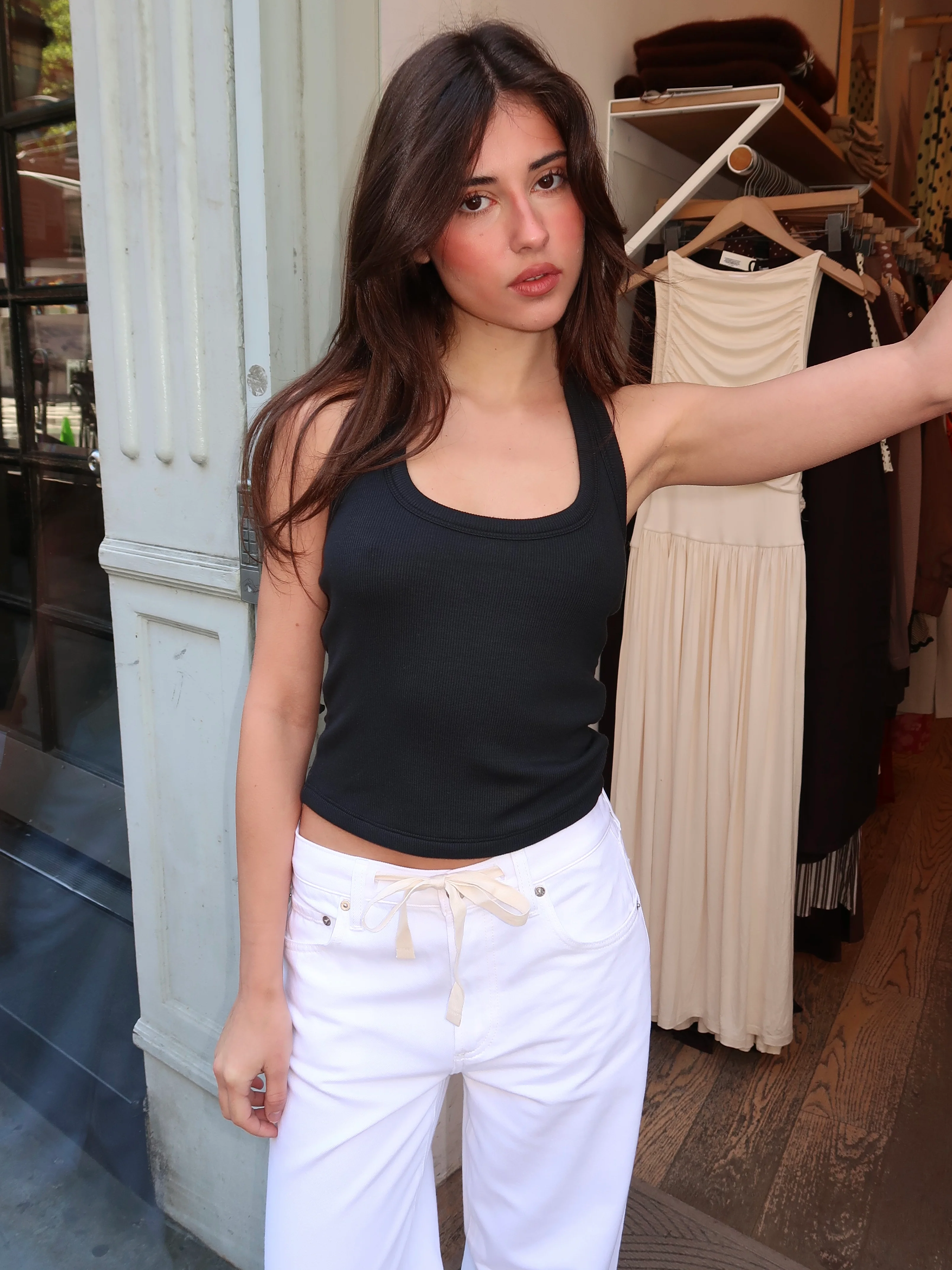 Nattie Modal Halter Tank in Black - Image 2