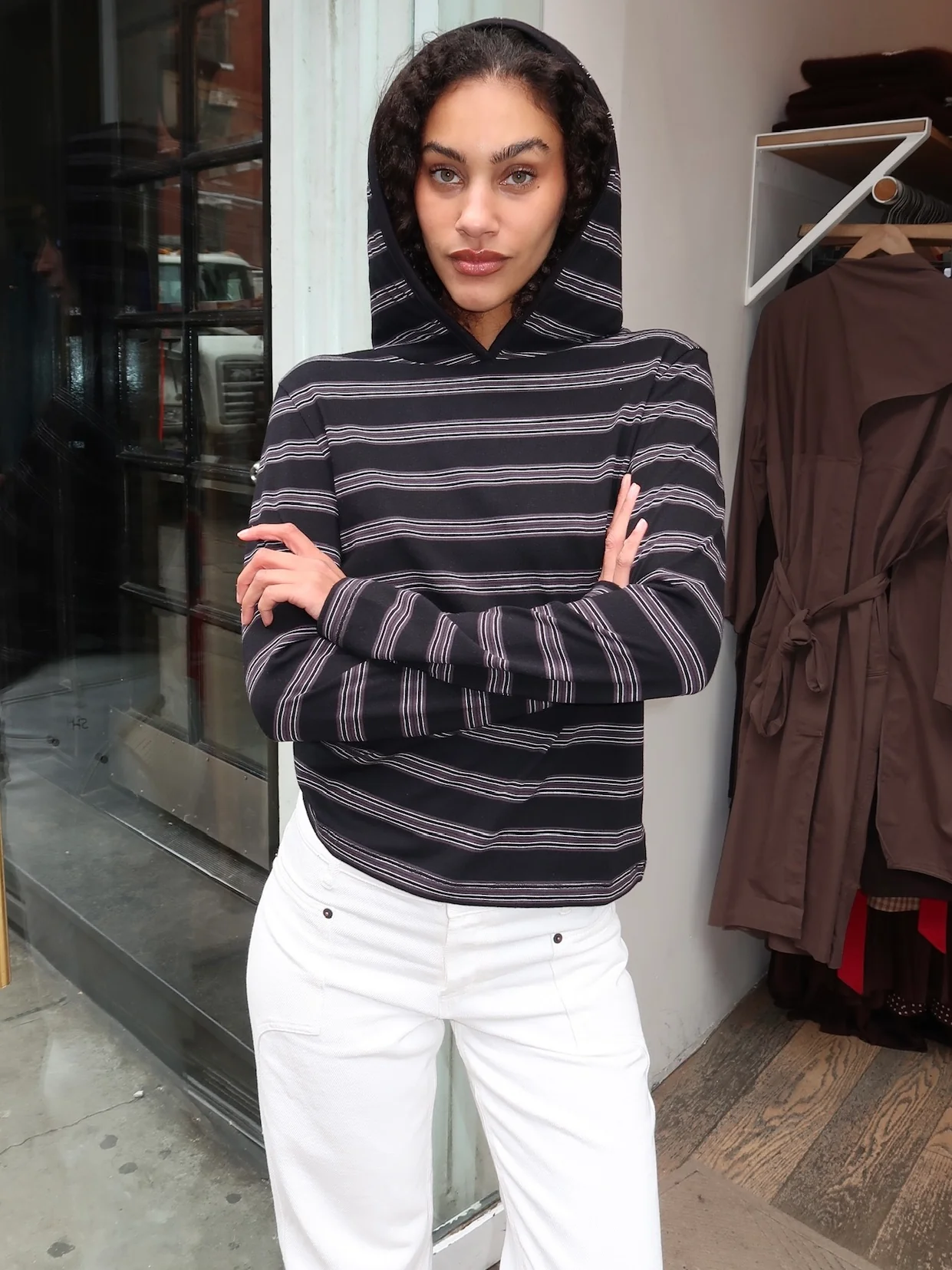 Nellie Shirt in Black Stripe - Image 2