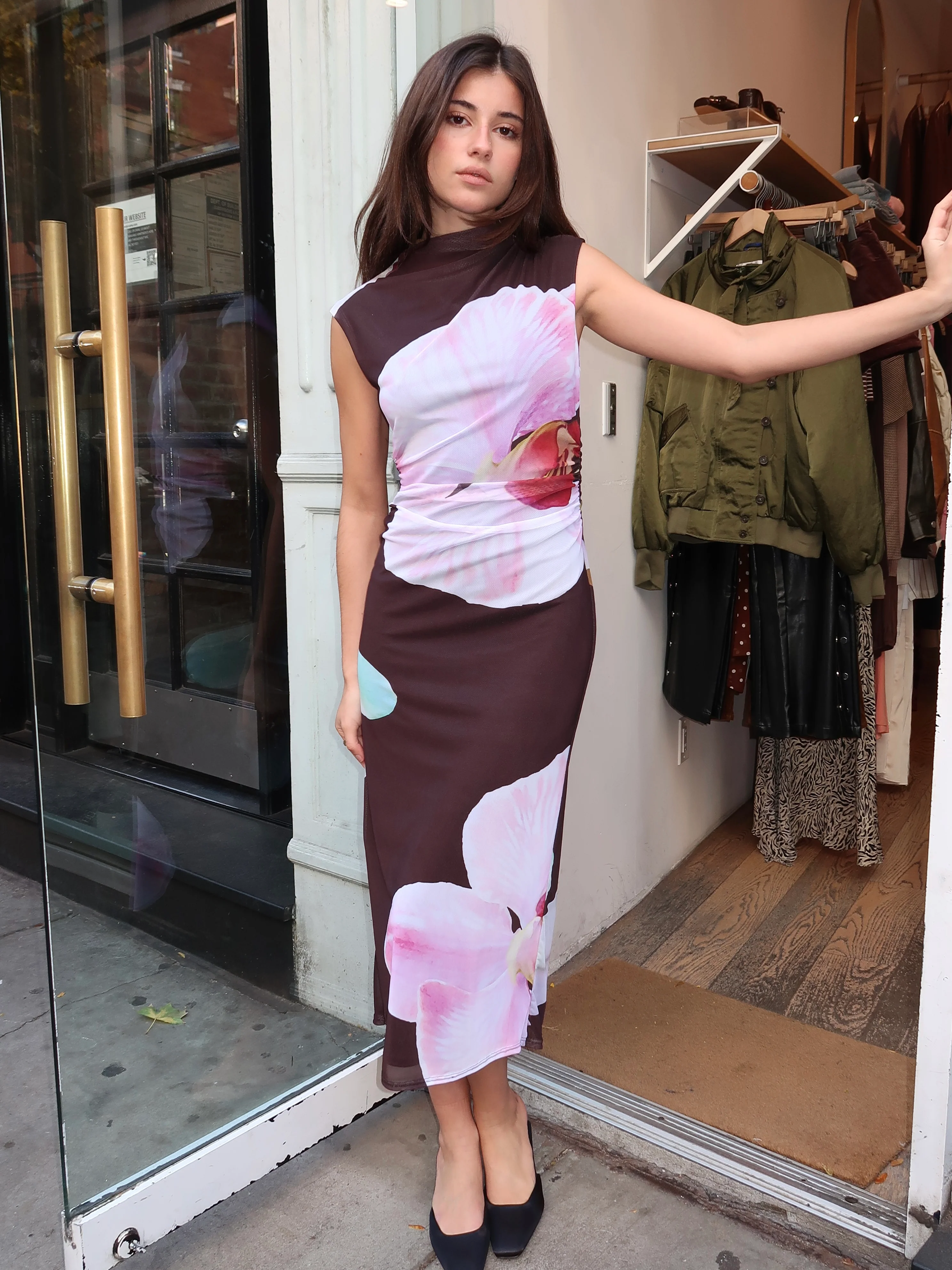 Nessa Mesh Maxi Dress in Orchid Multi - Image 4
