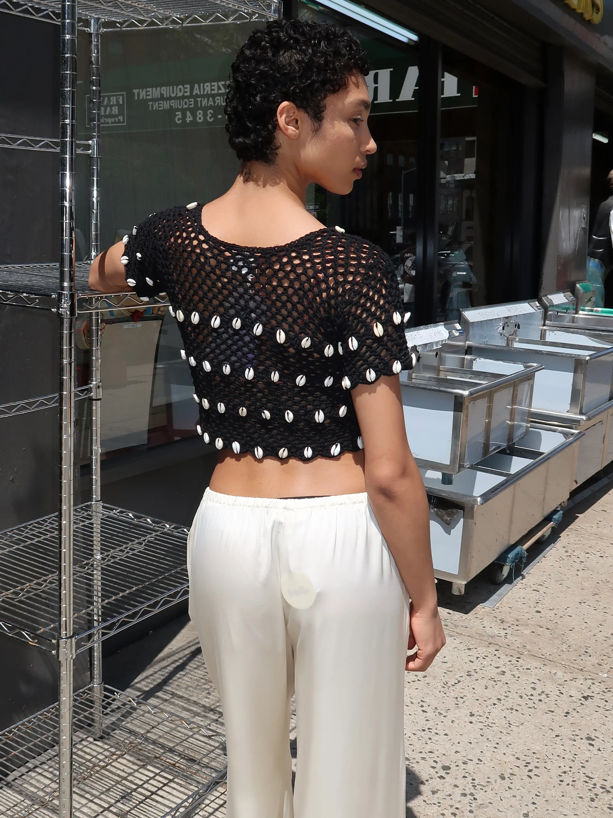 Nola Crochet Top in Black - Image 4