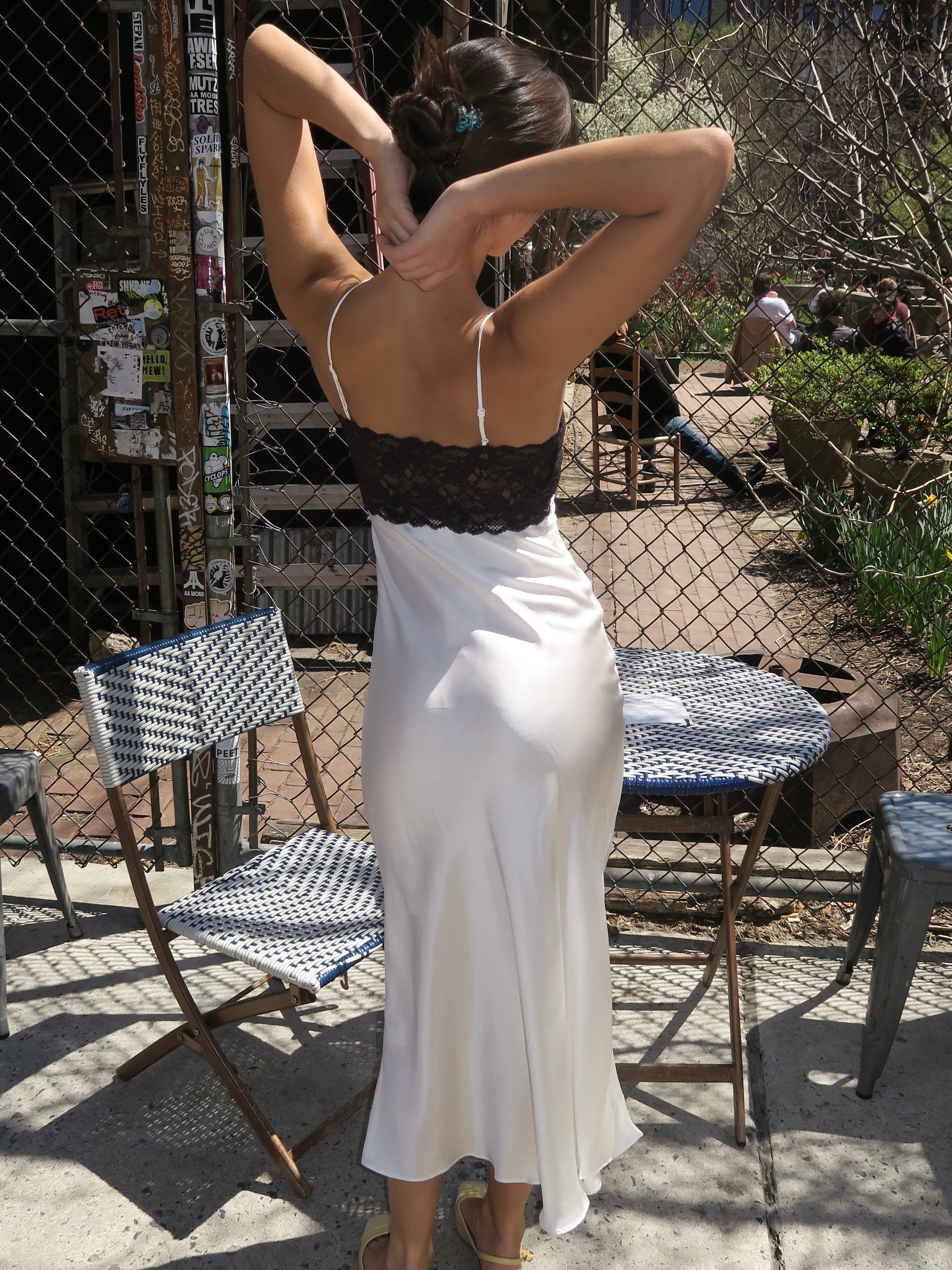 Nova Slip Midi Dress in Ivory - Image 3