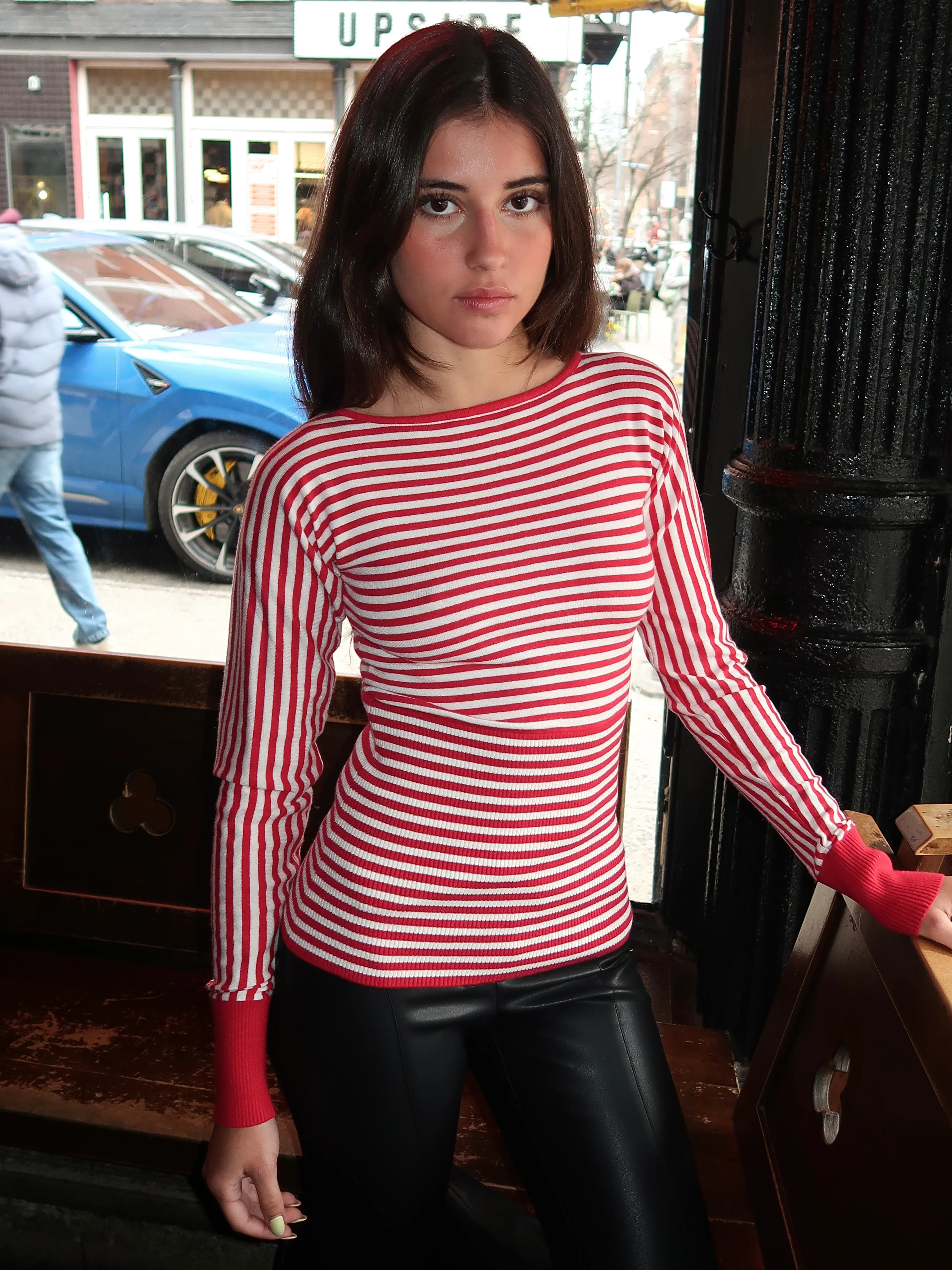 Odessa Top in Red Stripe - Image 2