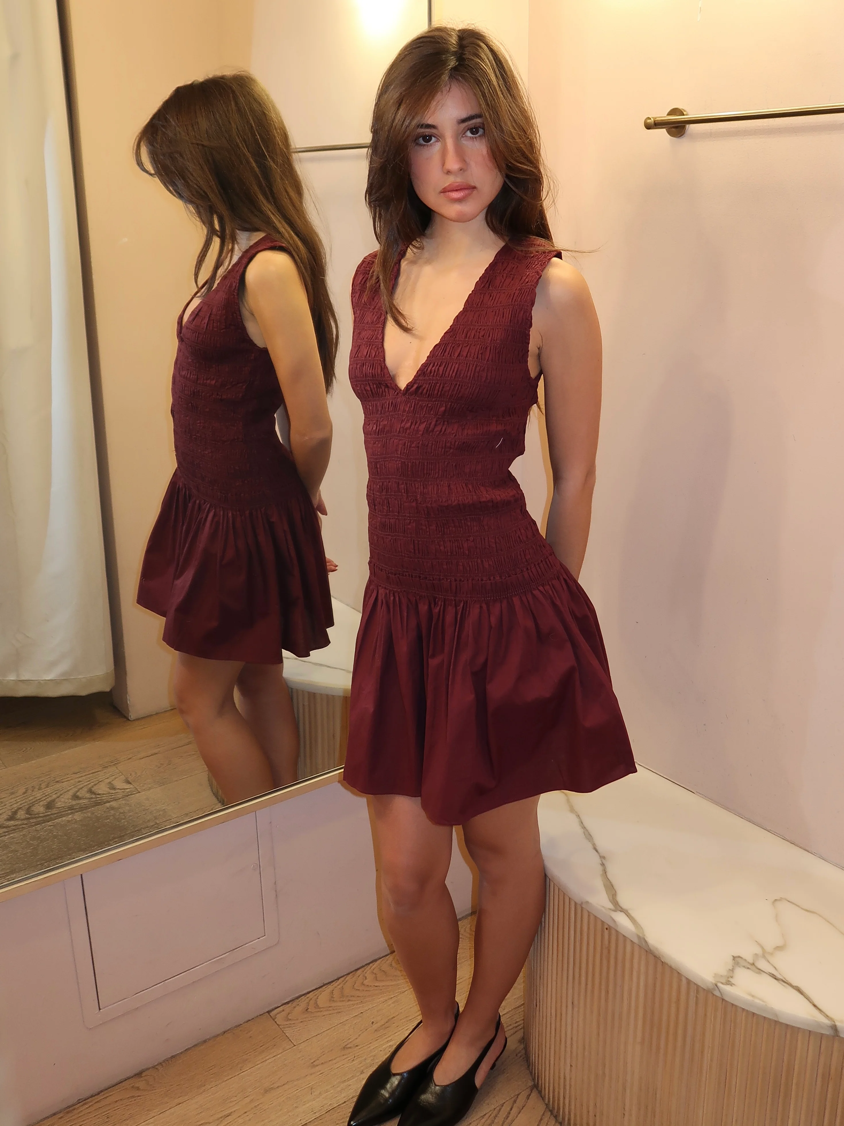 Palomar Mini Dress in Mulberry - Image 2