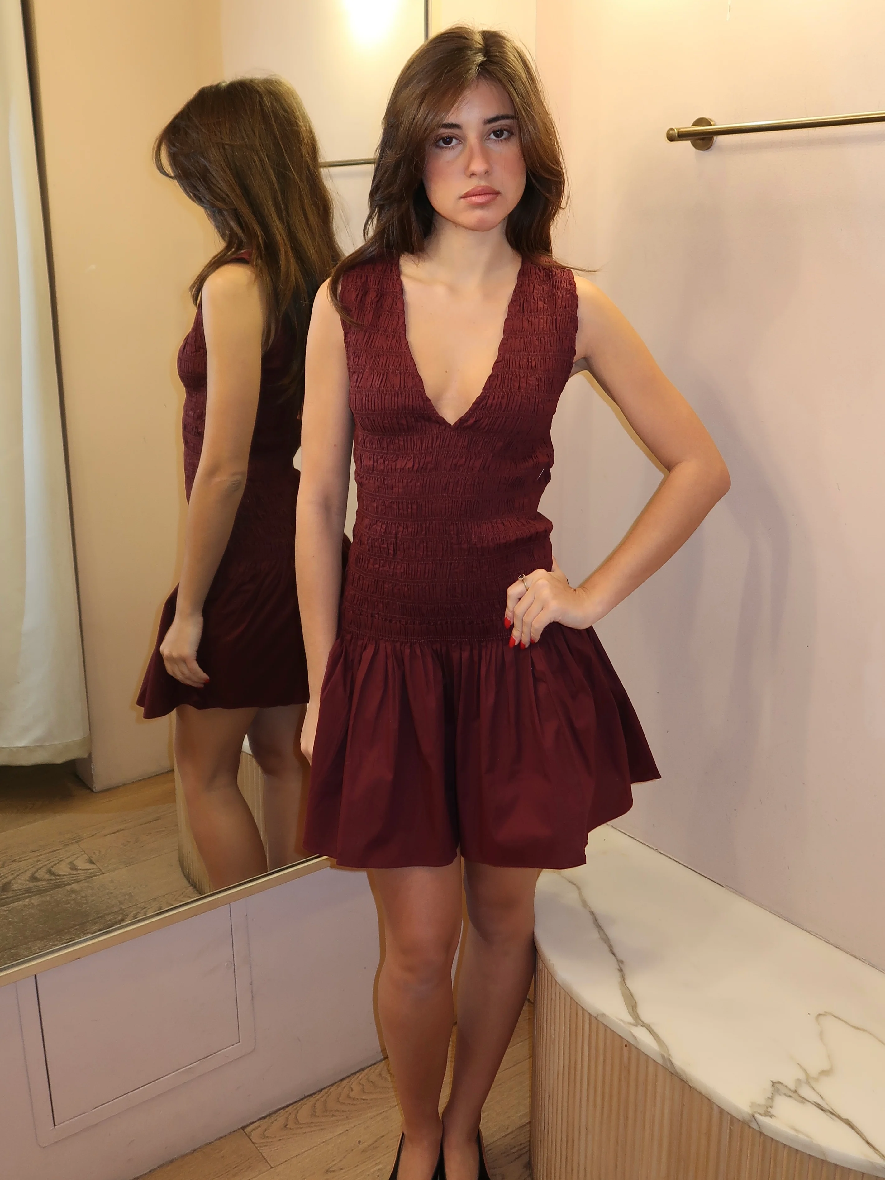 Palomar Mini Dress in Mulberry - Image 4