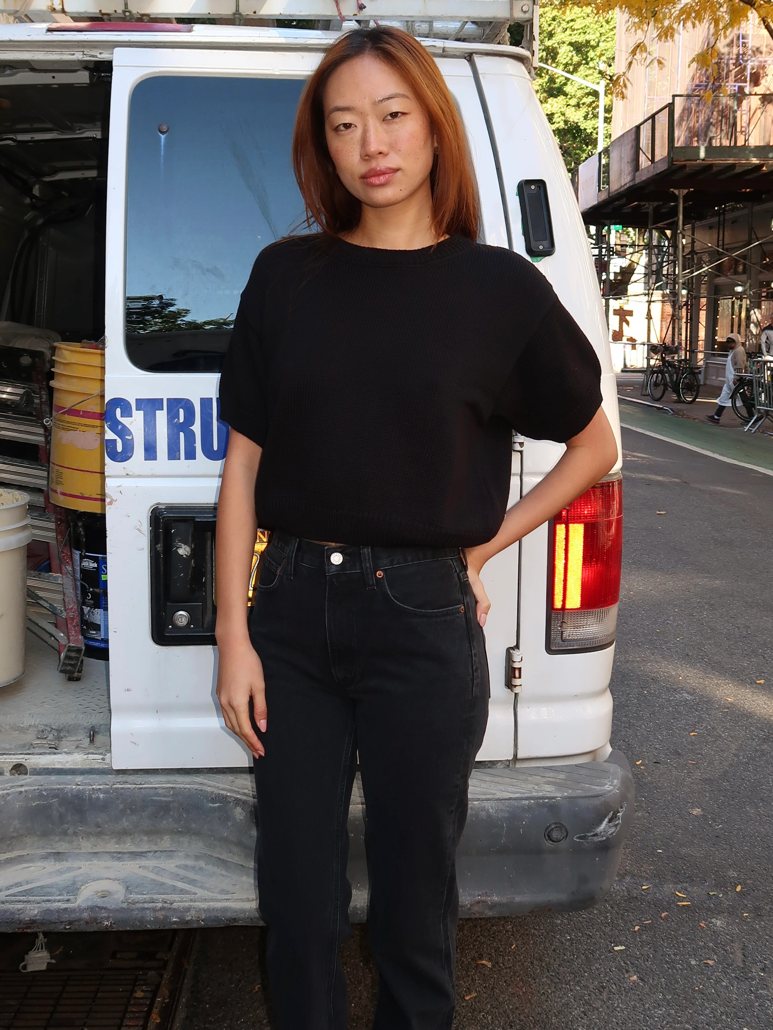Pattie Sweater Top in Black
