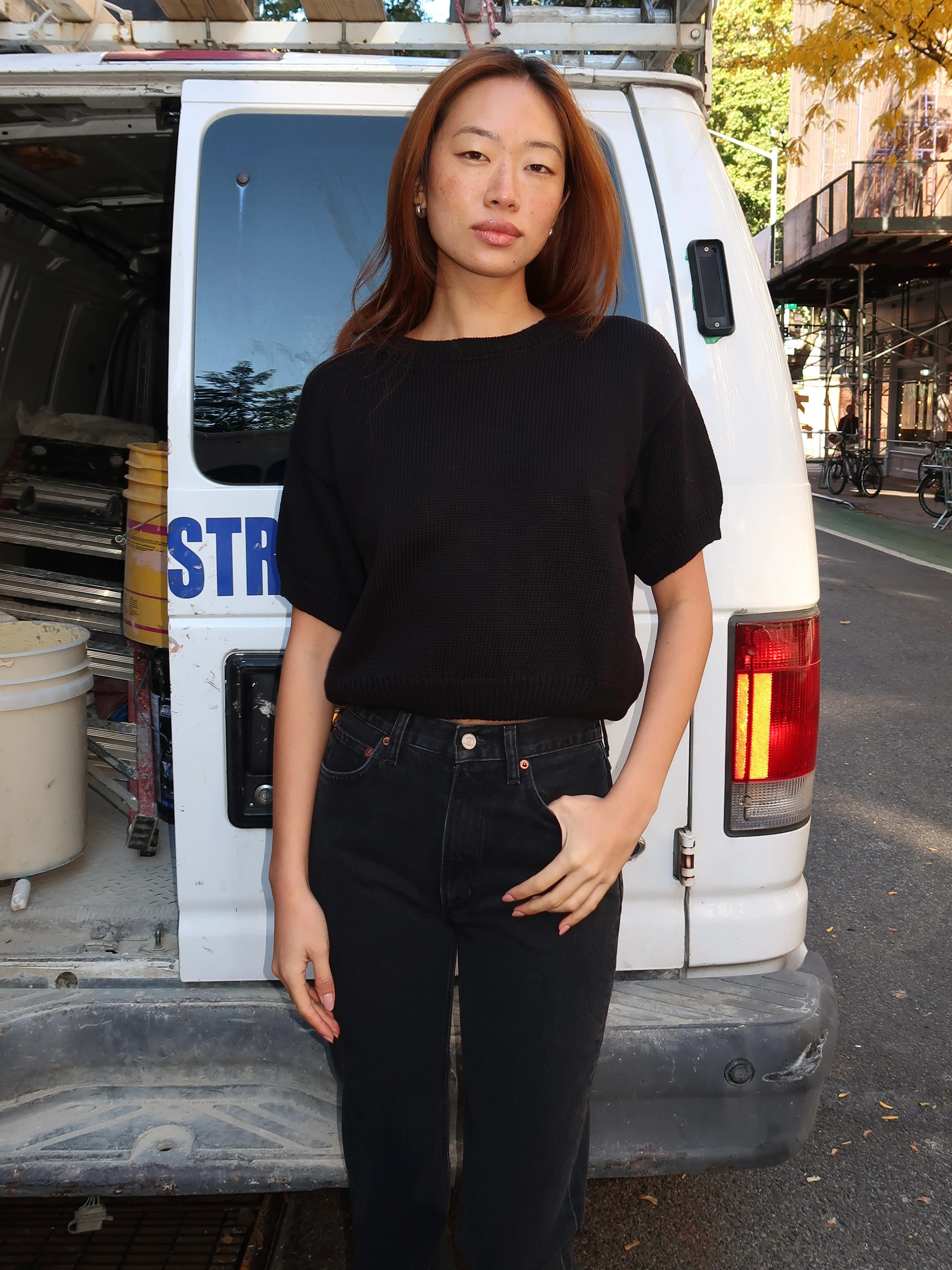 Pattie Sweater Top in Black - Image 2