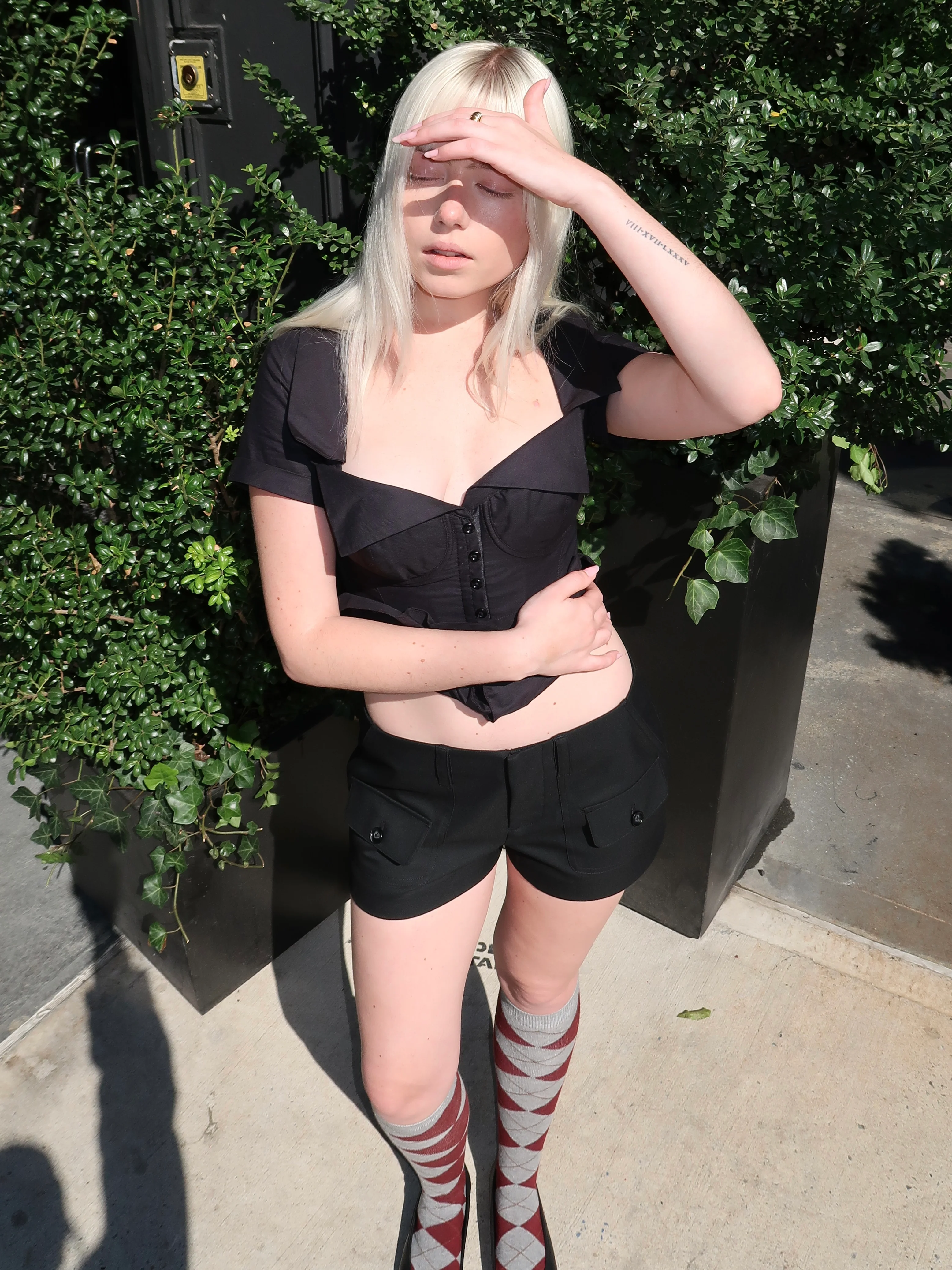 Penelope Patch Pocket Short in Black - Image 2