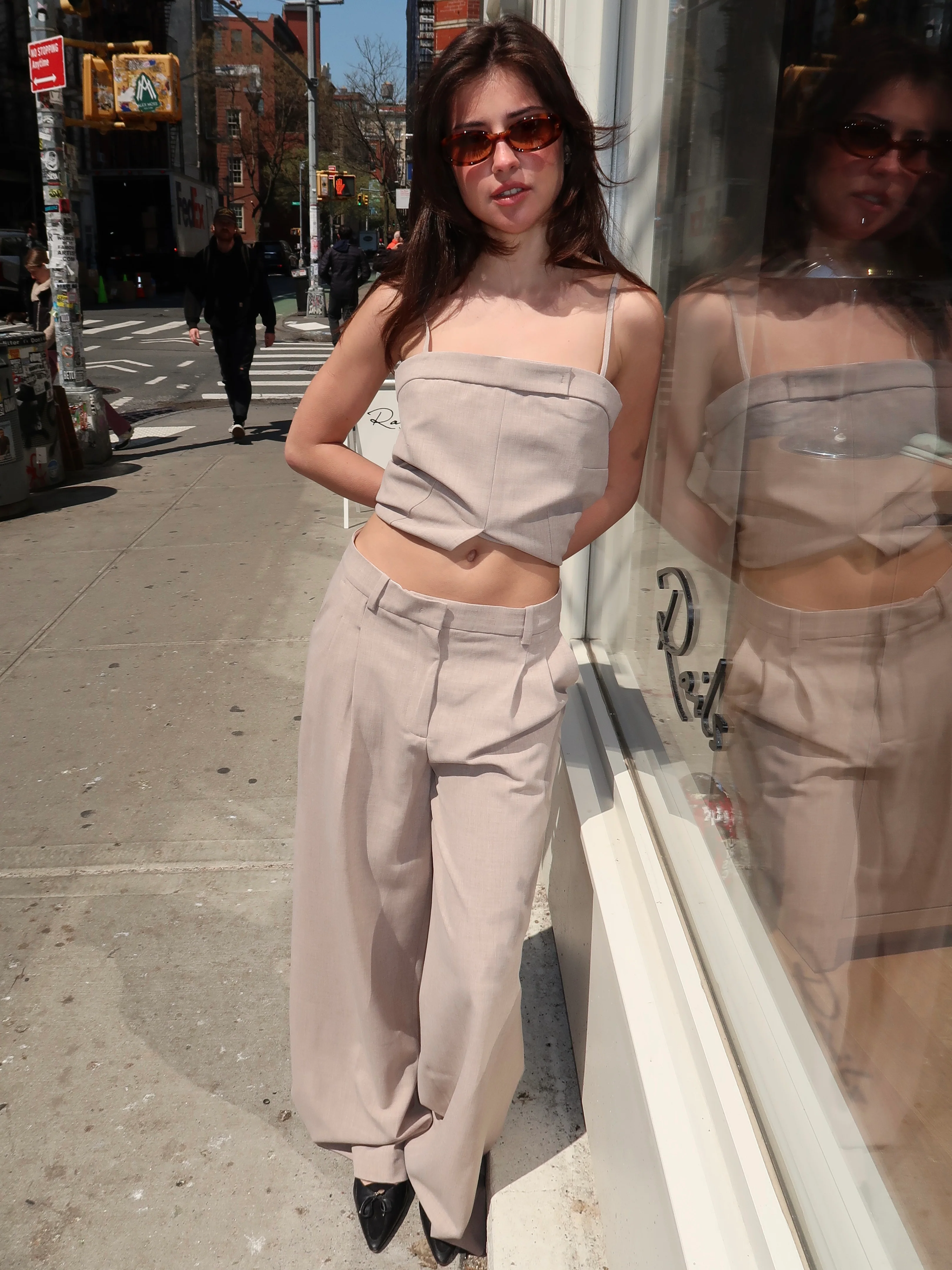 Pisano Pants in Beige Melange - Image 4