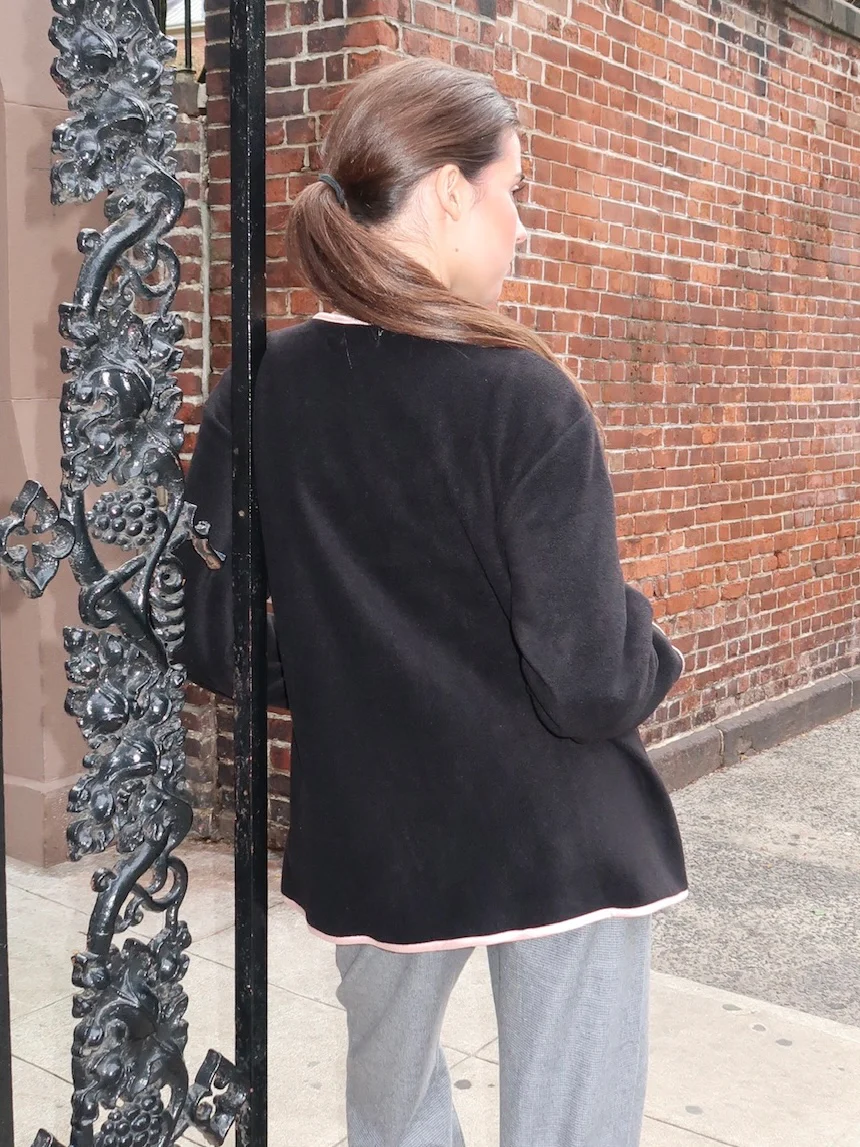Polar Fleece Stitch Jacket in Jet - Image 3