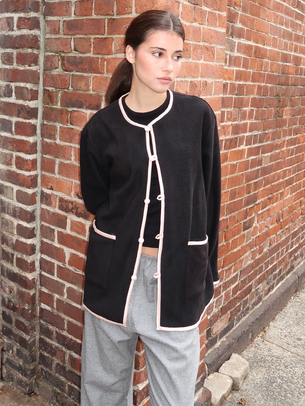 Polar Fleece Stitch Jacket in Jet - Image 4