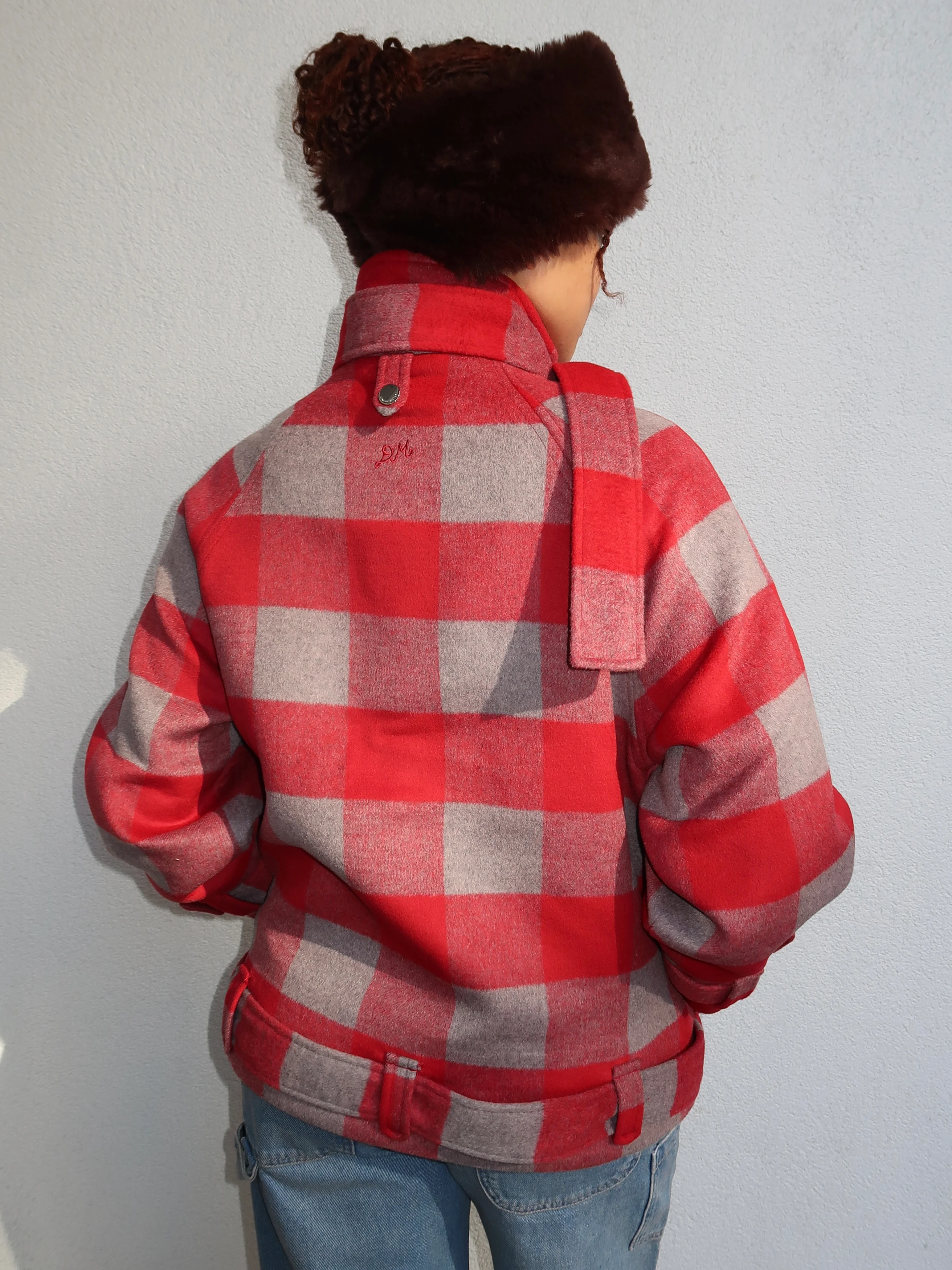 Polly Wool Bomber in Red - Image 3