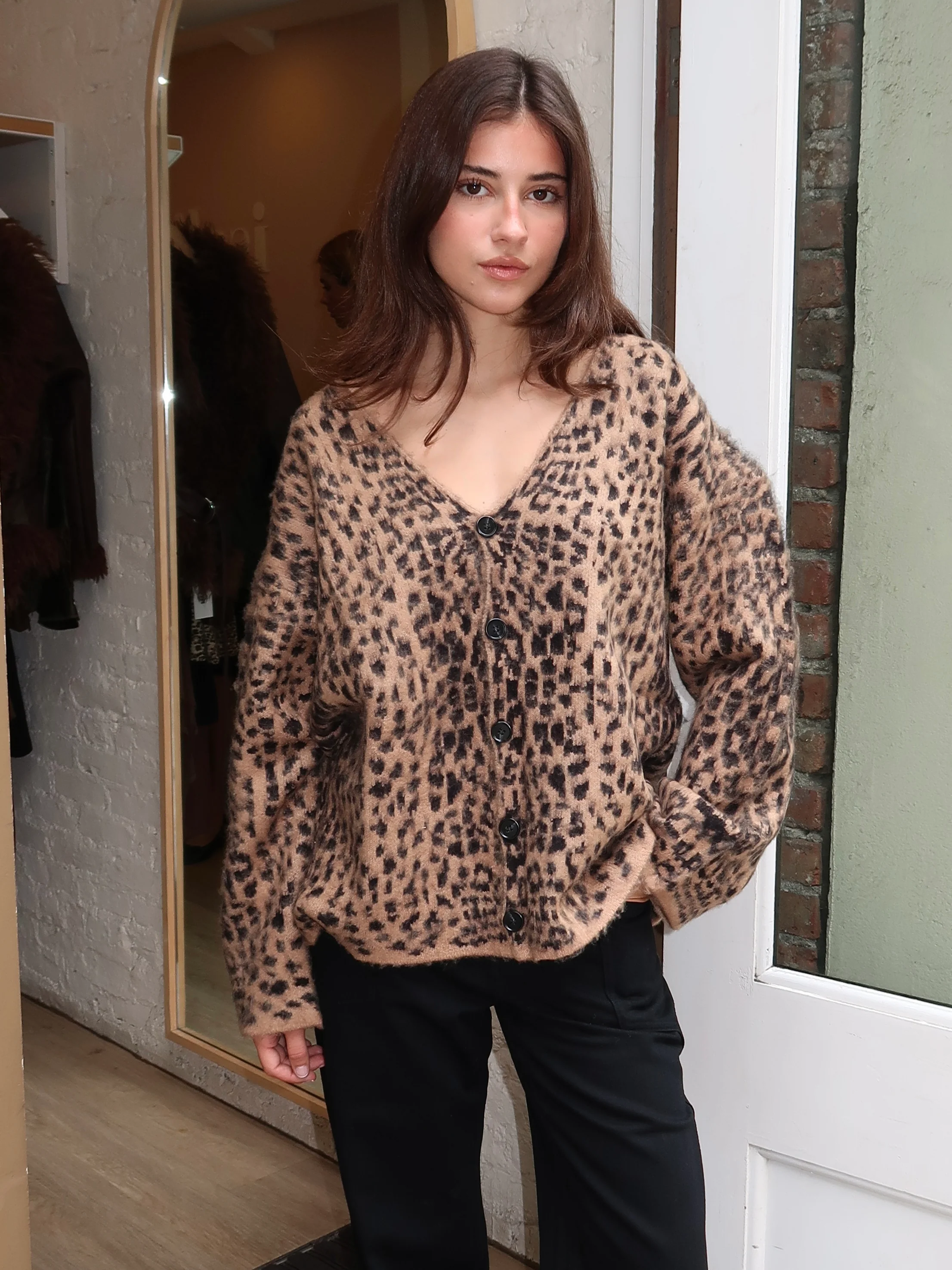 Reba Cardigan in Leopard Print