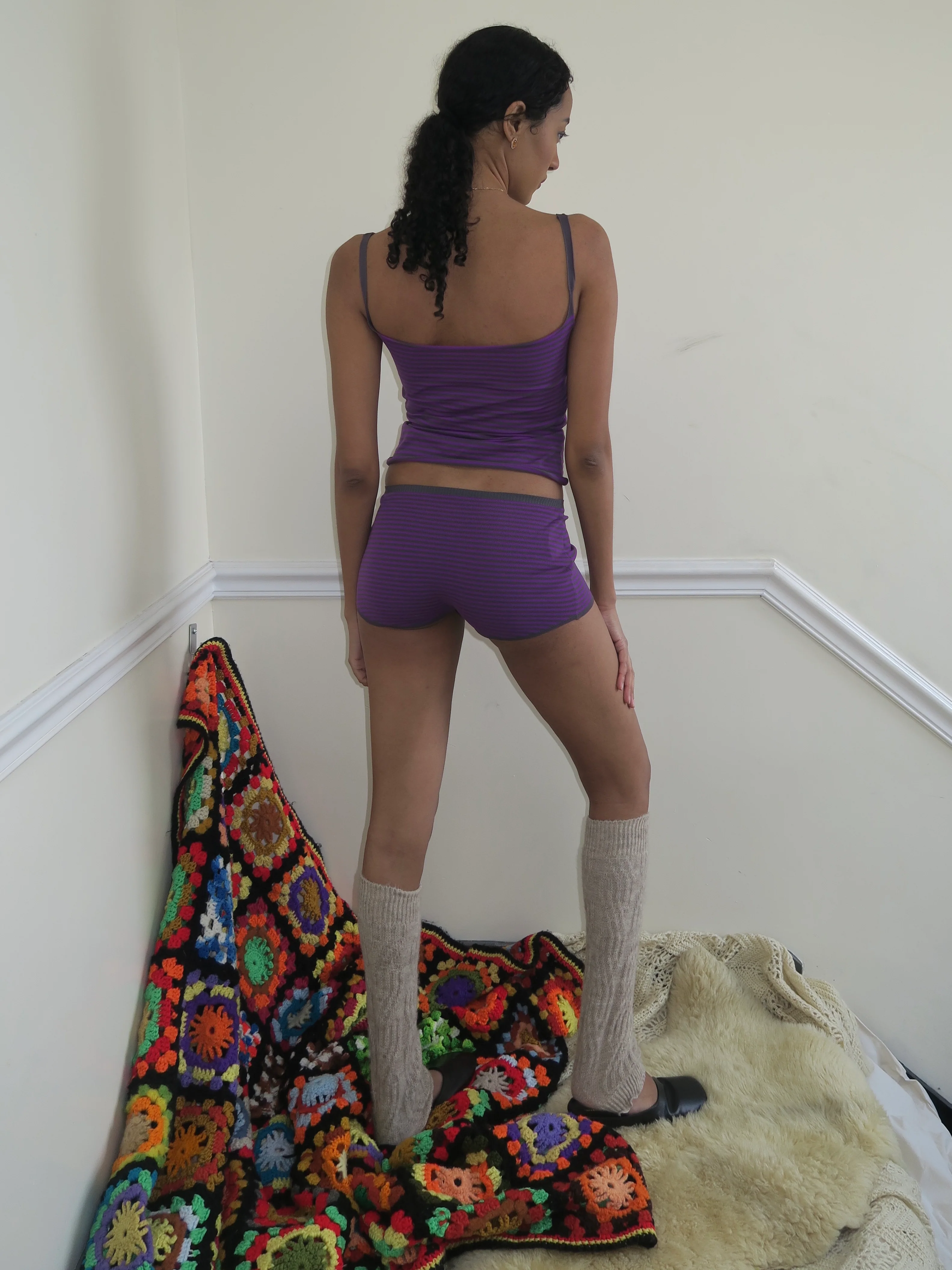 Rene Shorts in Lilac Grey - Image 3