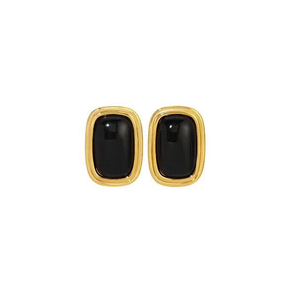 Ribbon Earrings Black/Gold